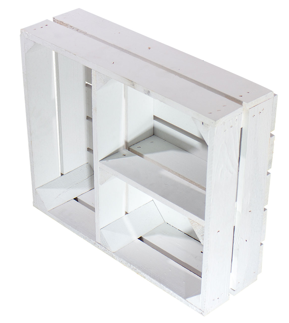 Flache weiße Kiste mit T Trenner 50x40x15cm