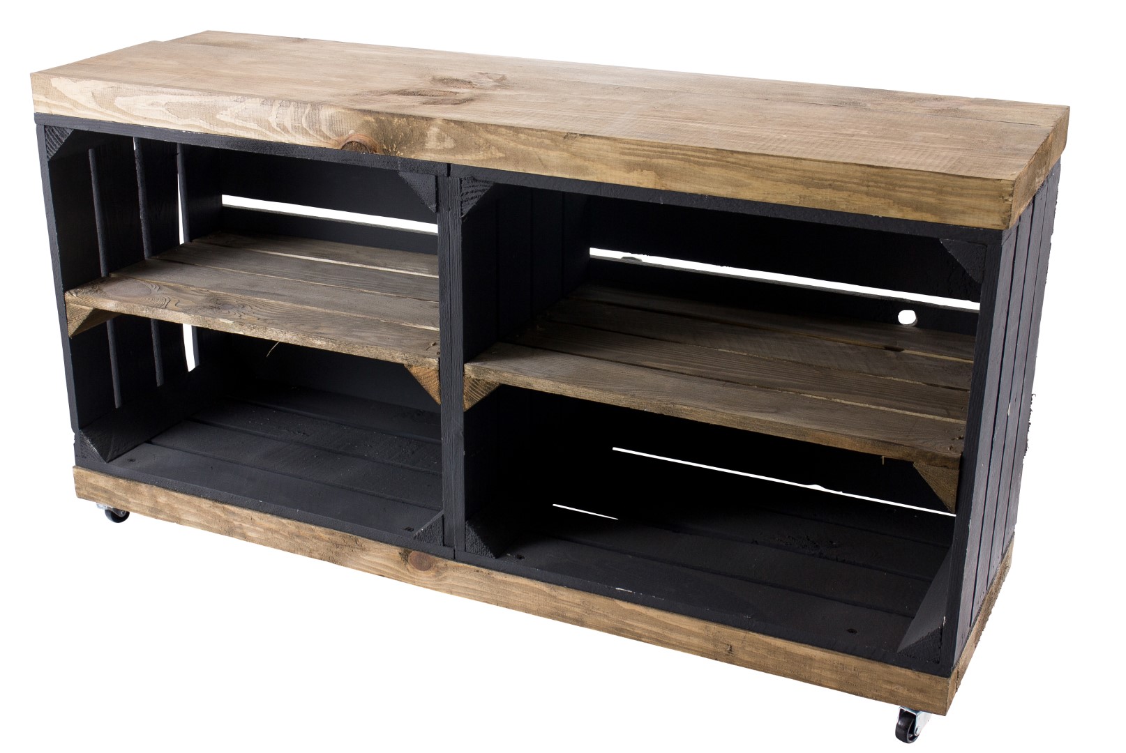 Tische+Zubehör : TV-Schrank aus Regalkisten in schwarz auf ...