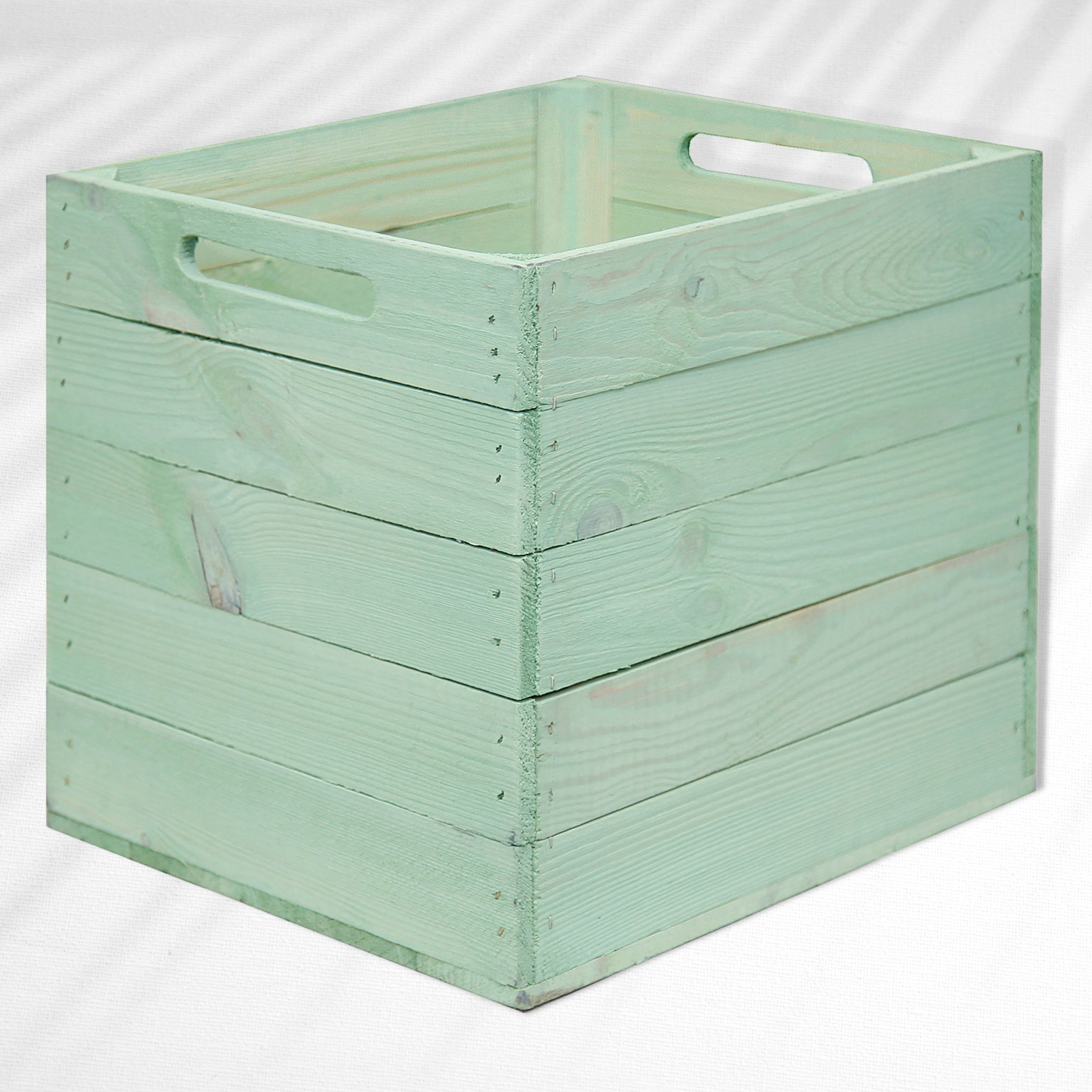 Holzkiste in Mint-Grün für Kallax Regale 33x37,5x32,5cm
