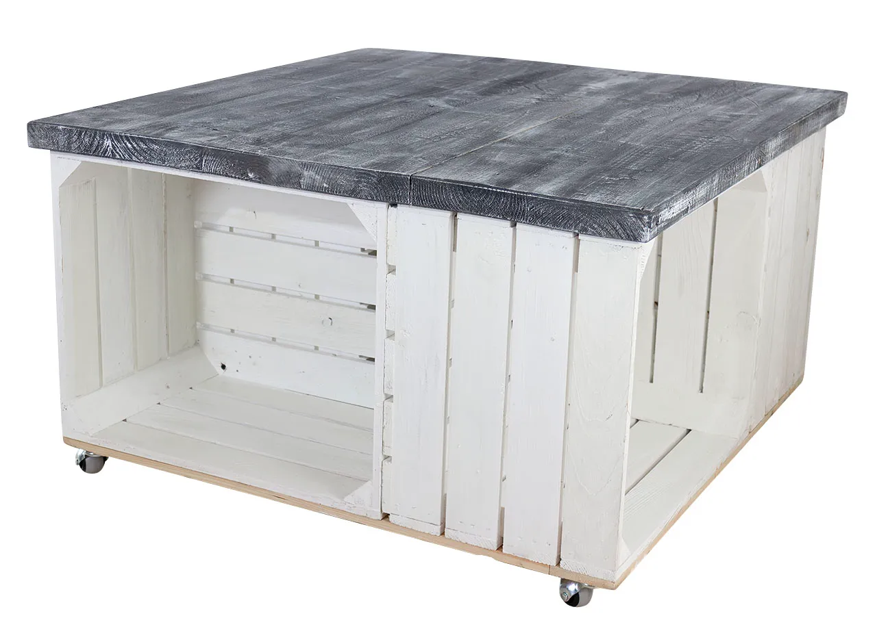 Tischplatte Shabby schwarz 85x85cm