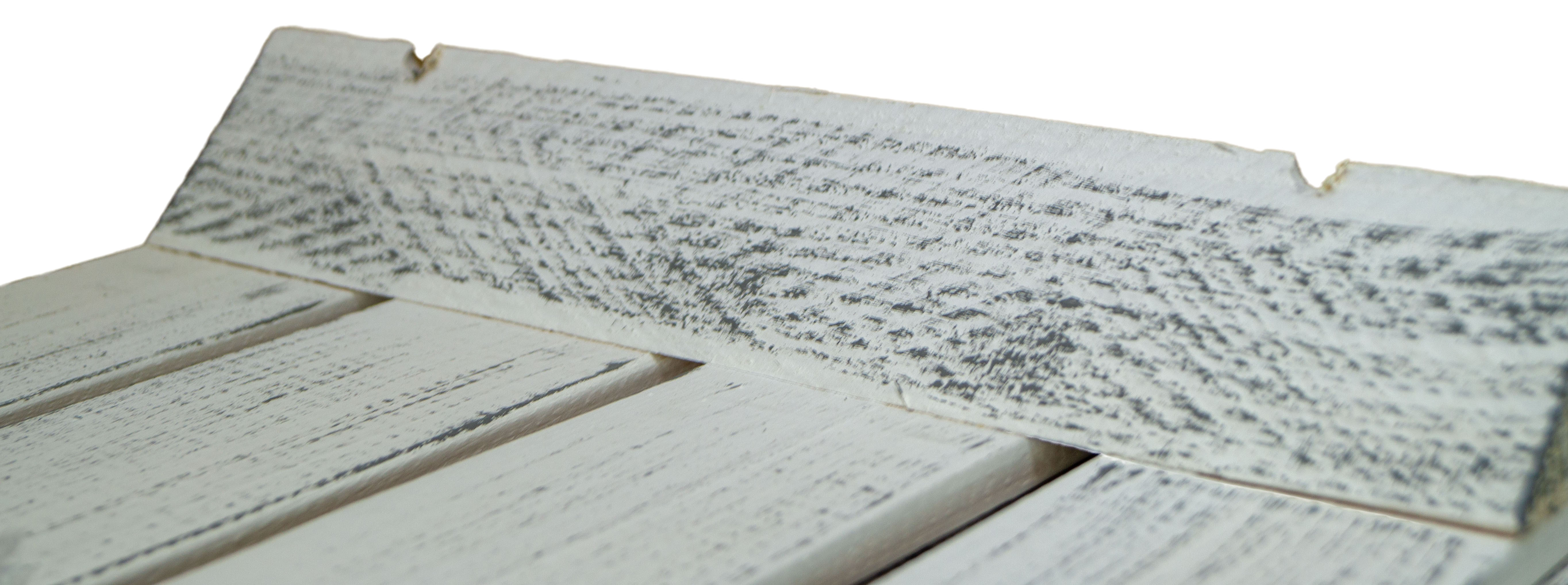 Sitzkiste Johanna - Shabby weiß längs - geflammte Planke Sitzkiste Johanna - Shabby weiß längs - schwarze Planke