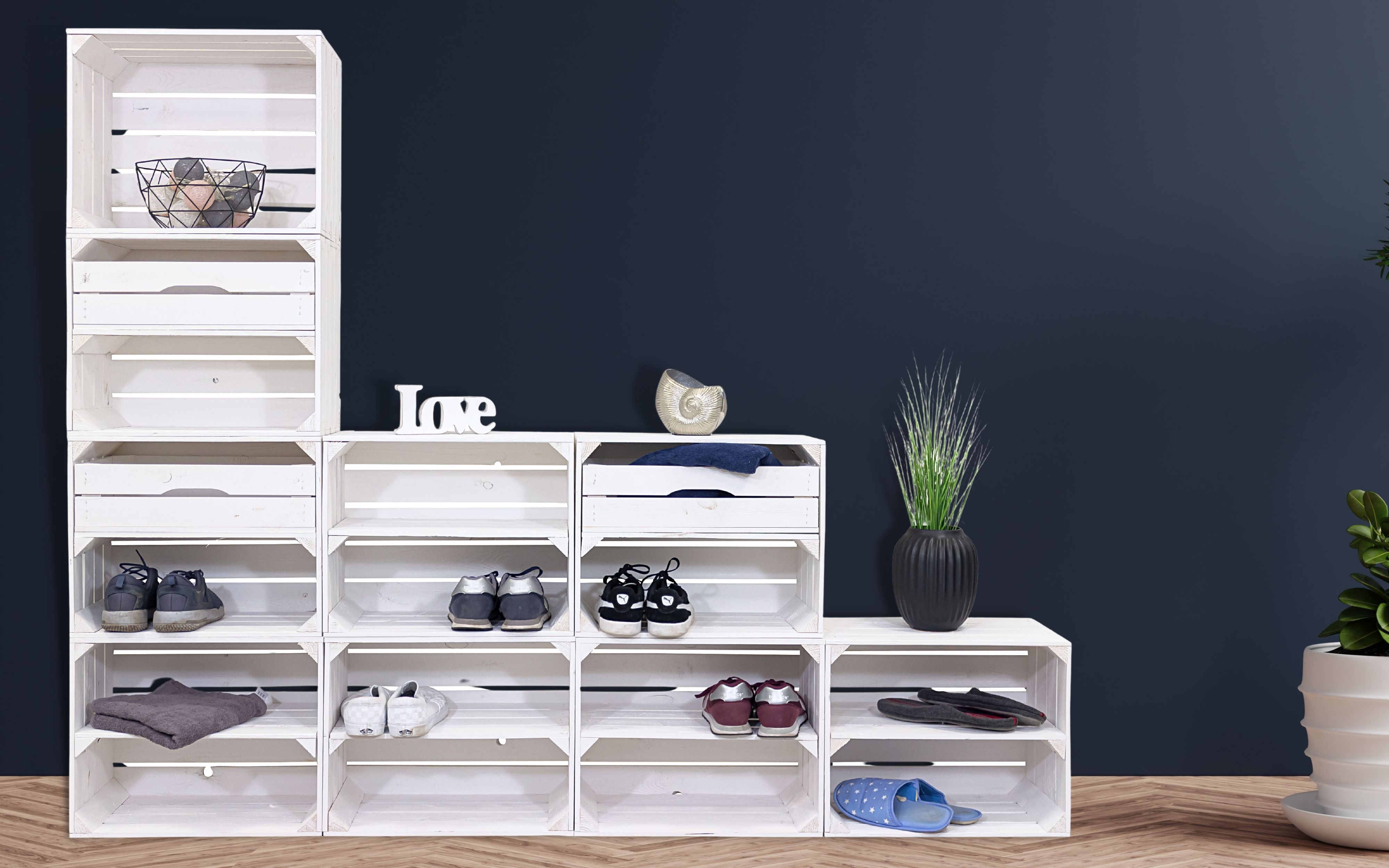 Flurregal "Larissa" mit Schuhregal und Schubladen Flurregal "Larissa" mit Schuhregal und Schubladen