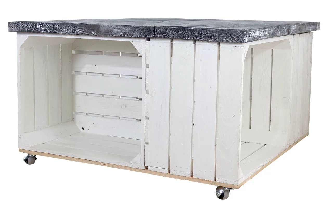 Tischplatte Shabby schwarz 85x85cm