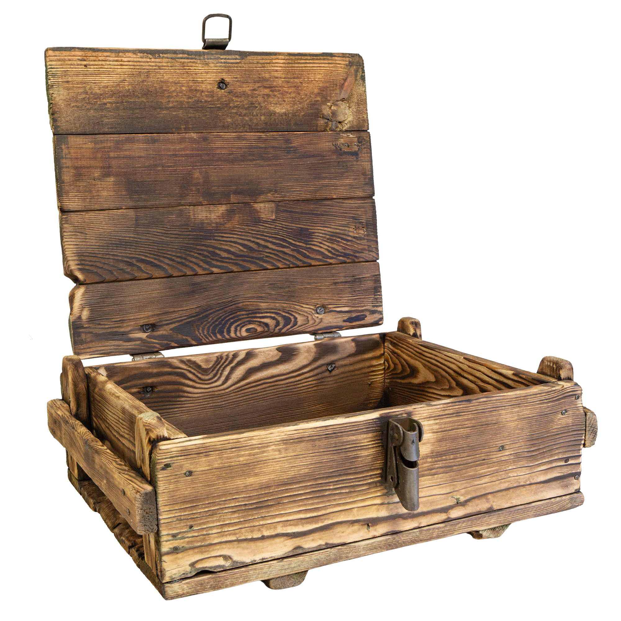 kleine Frachtkiste Paul abgeflammt 