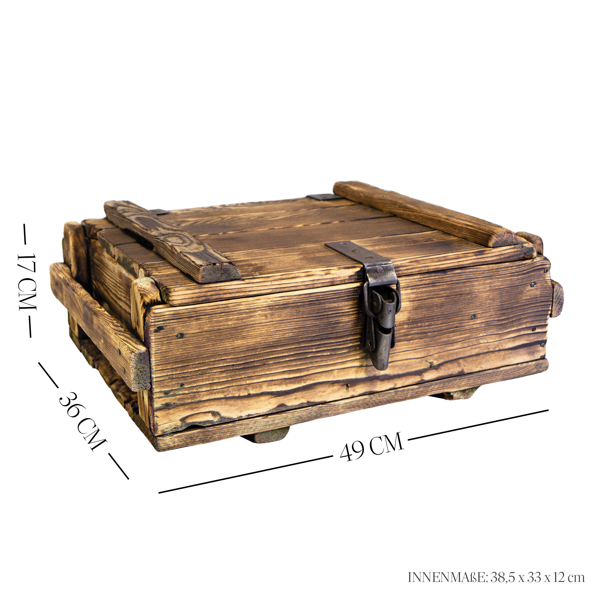 kleine Frachtkiste Paul abgeflammt 