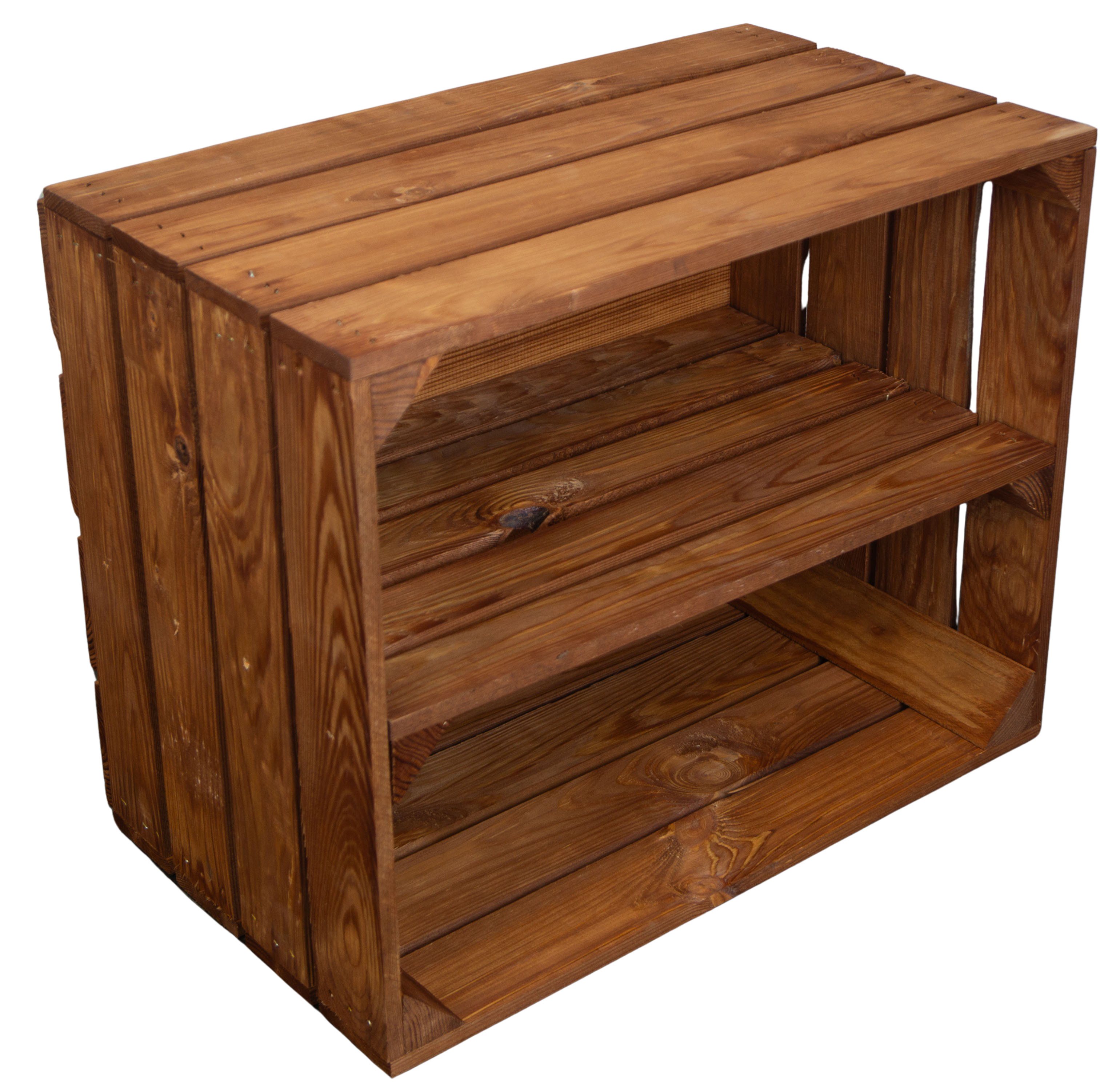 Obstkiste Ocker als Schuh- und Bücherregal 50x40x30cm