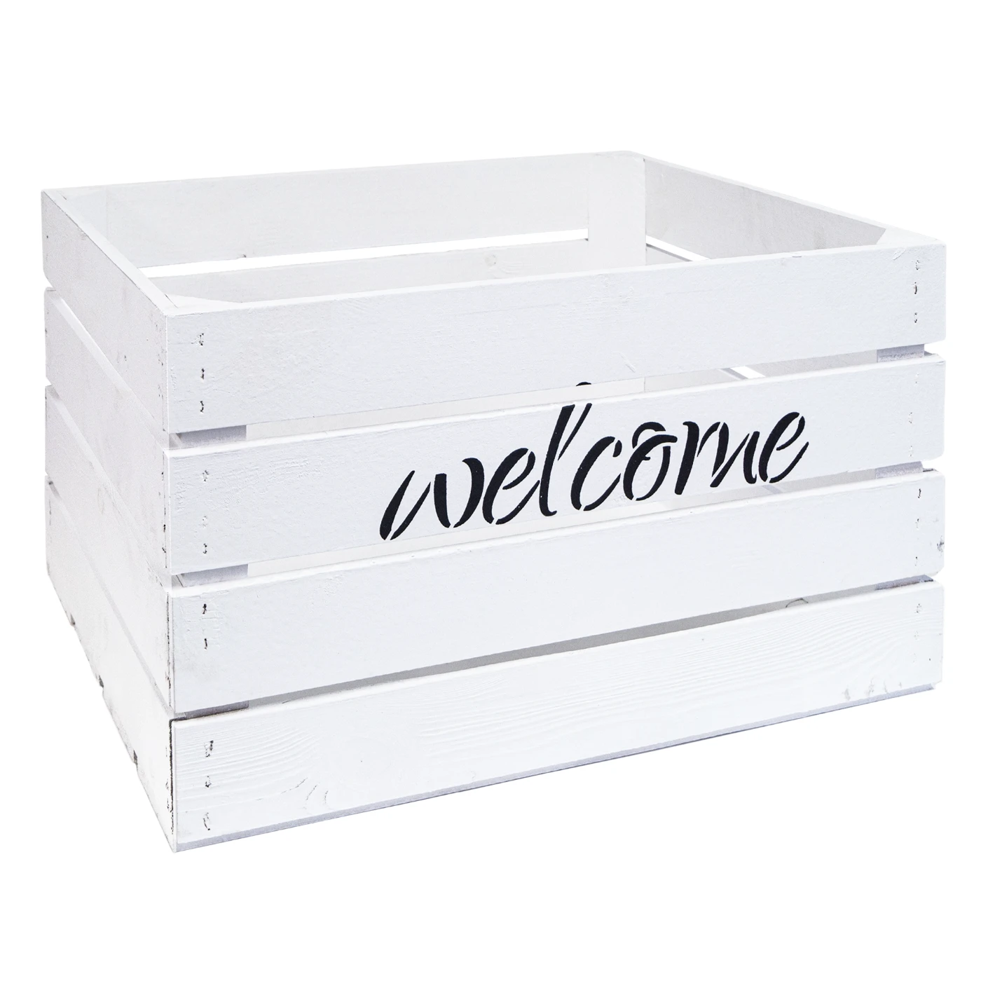 Obstkiste Welcome Welcome Weiss Obstkiste Welcome Welcome Weiss