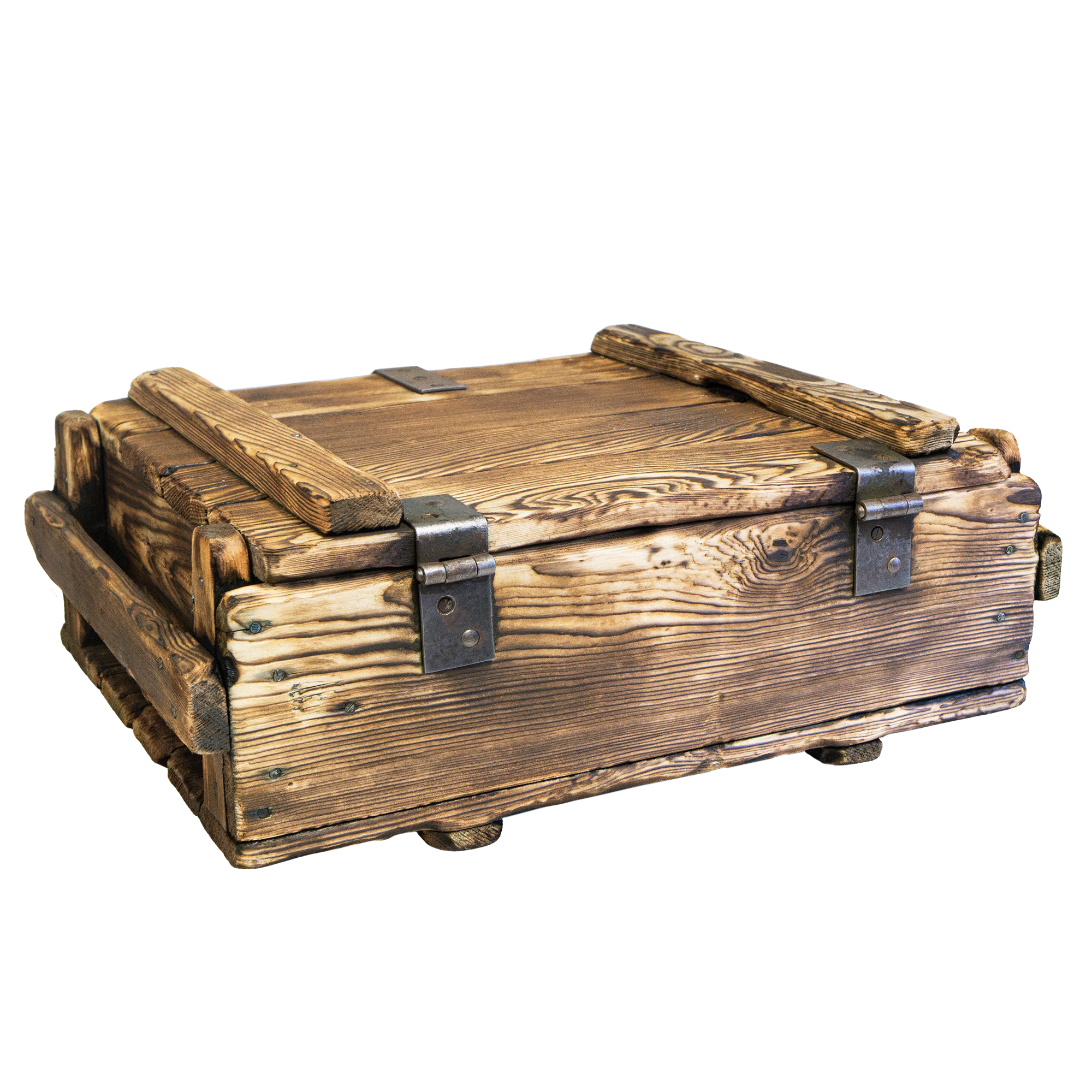 kleine Frachtkiste Paul abgeflammt 