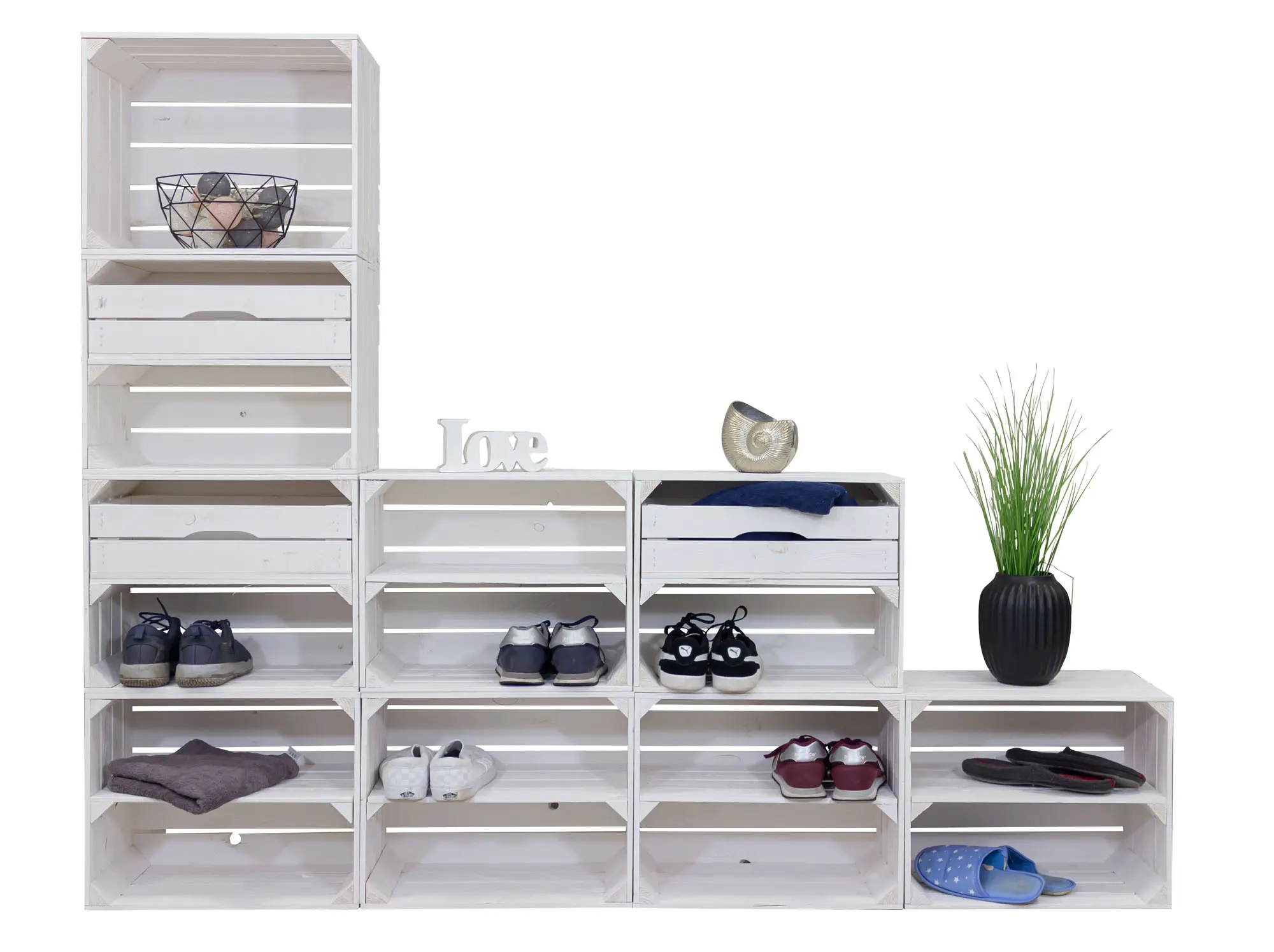 Flurregal "Larissa" mit Schuhregal und Schubladen Flurregal "Larissa" mit Schuhregal und Schubladen