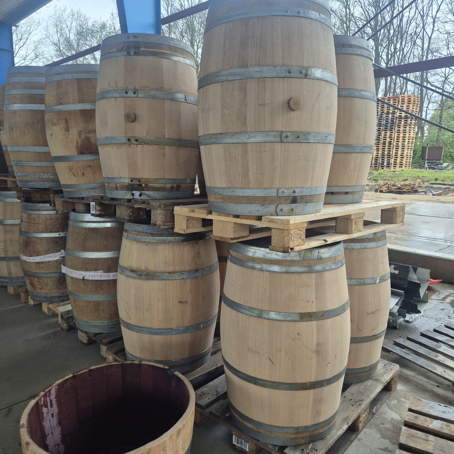 Gebrauchtes Weinfass geschliffen 225L kaufen – Eichenfass für Garten, Deko & Möbelbau 