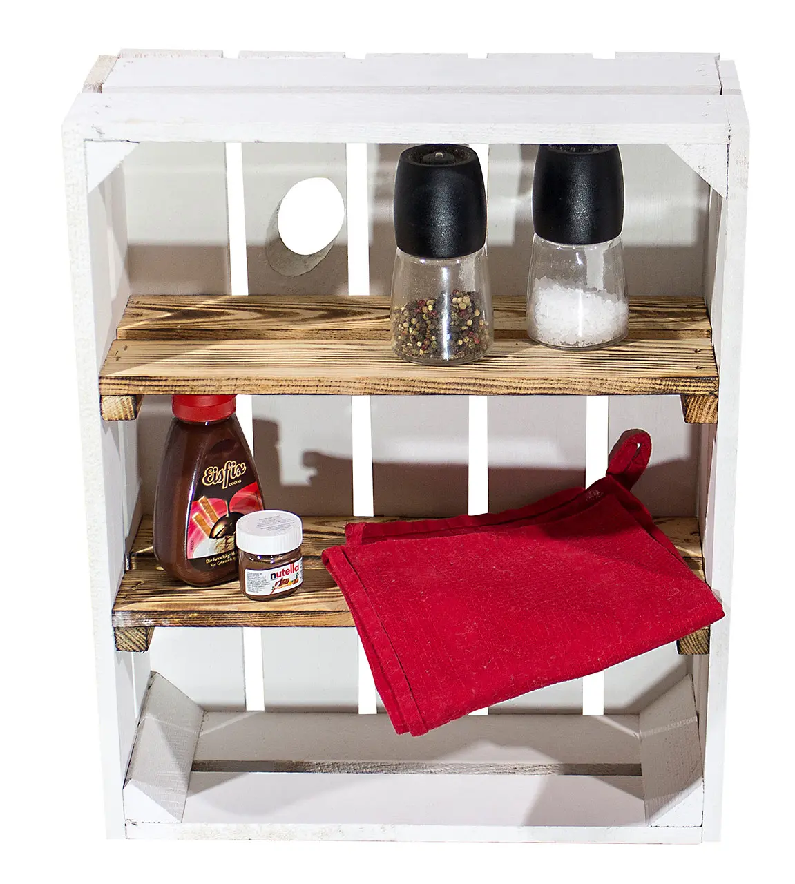 Regalkiste flach mit 2 geflammten Mittelbrettern 50x40,5x16cm Regalkiste flach mit 2 geflammten Mittelbrettern 50x40,5x16cm