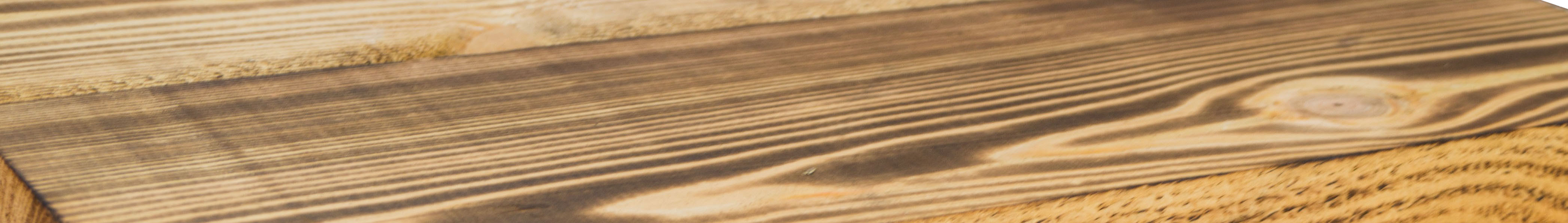 Nachttisch weiss mit geflammten Holzplanken mit Mittelbrett weiss