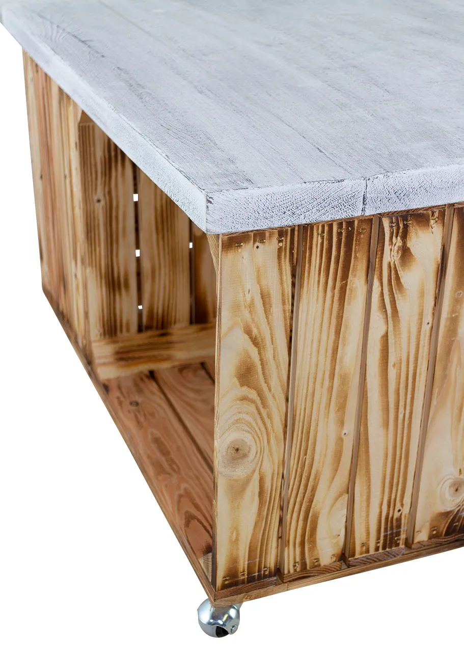 Tischplatte Shabby weiss 85x85cm