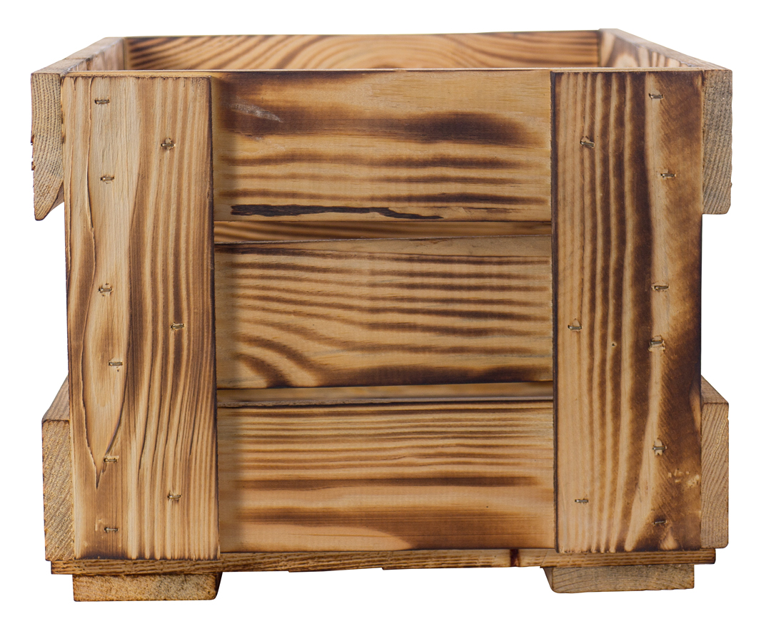 Geflammte neue Weinkiste 46x30,5x24cm 9x Geflammte Weinkiste 46x30,5x24cm