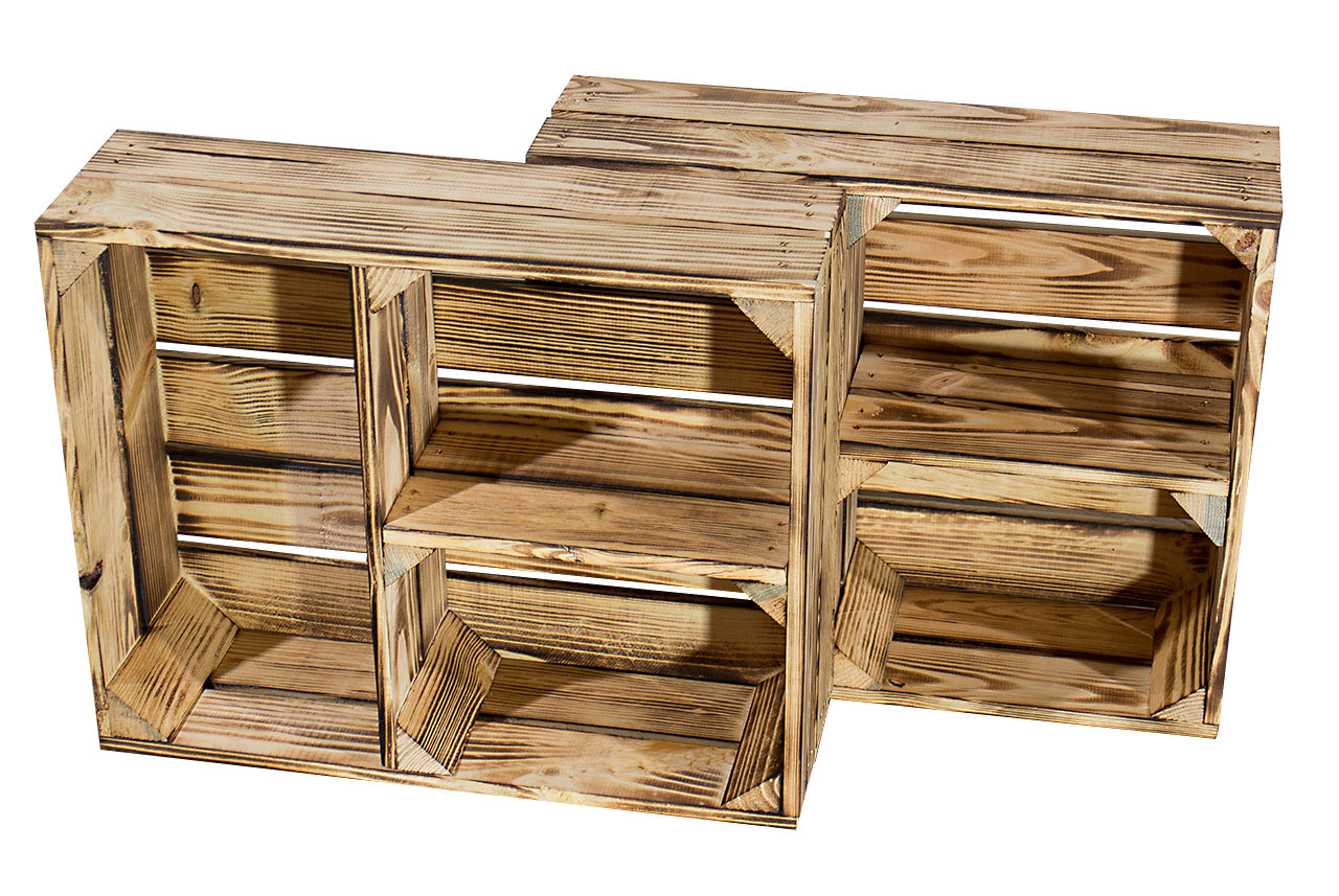 Flache geflammte Kiste mit T Trenner 50x40x15cm 6x Flache geflammte Kiste mit T Trenner