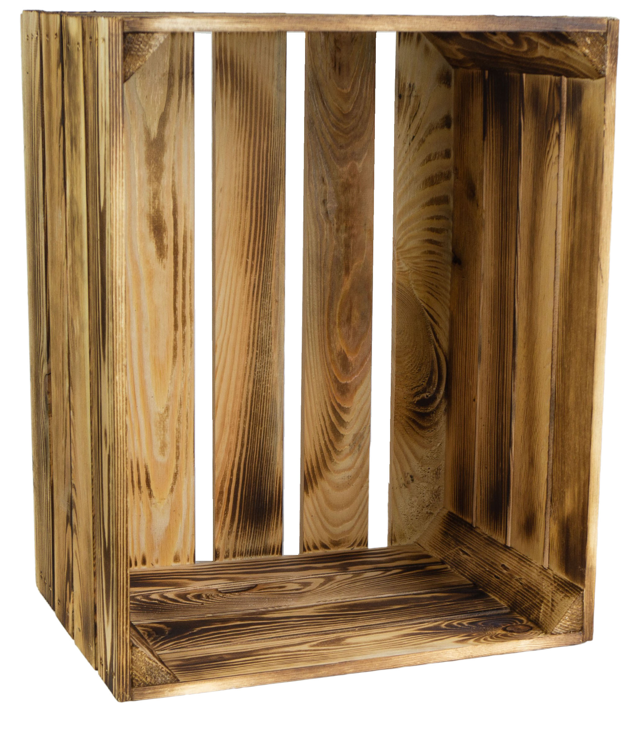 Obstkiste geflammt mit schwarzem Weihnachtsmann 50x40x30cm