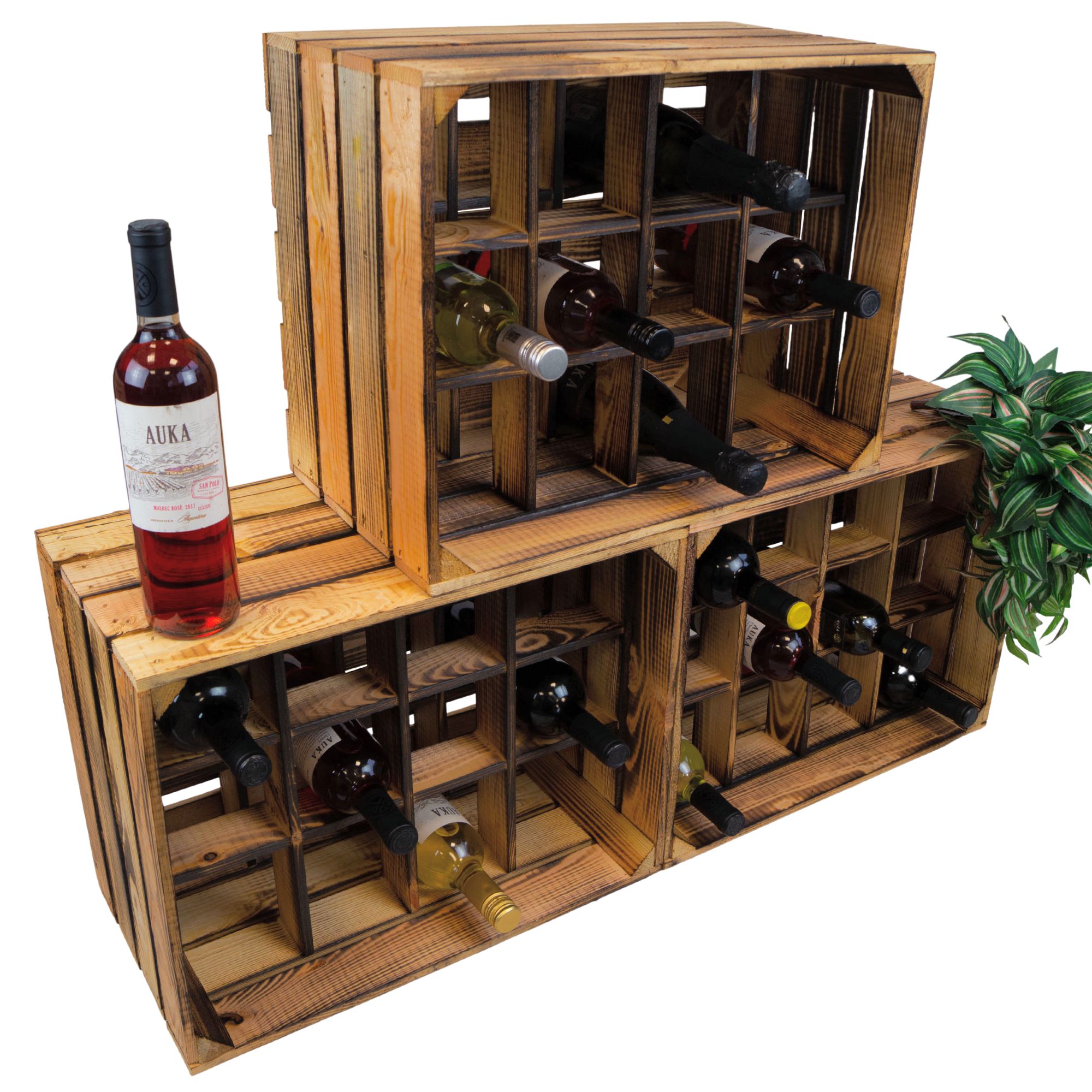 Flaschenregal Weinregal Henry 12er geflammt 50x40x30cm