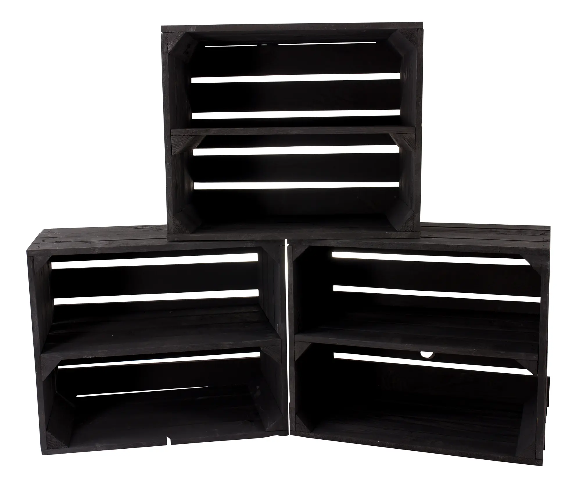 Holzkiste als Regal in Schwarz 50x40x30cm