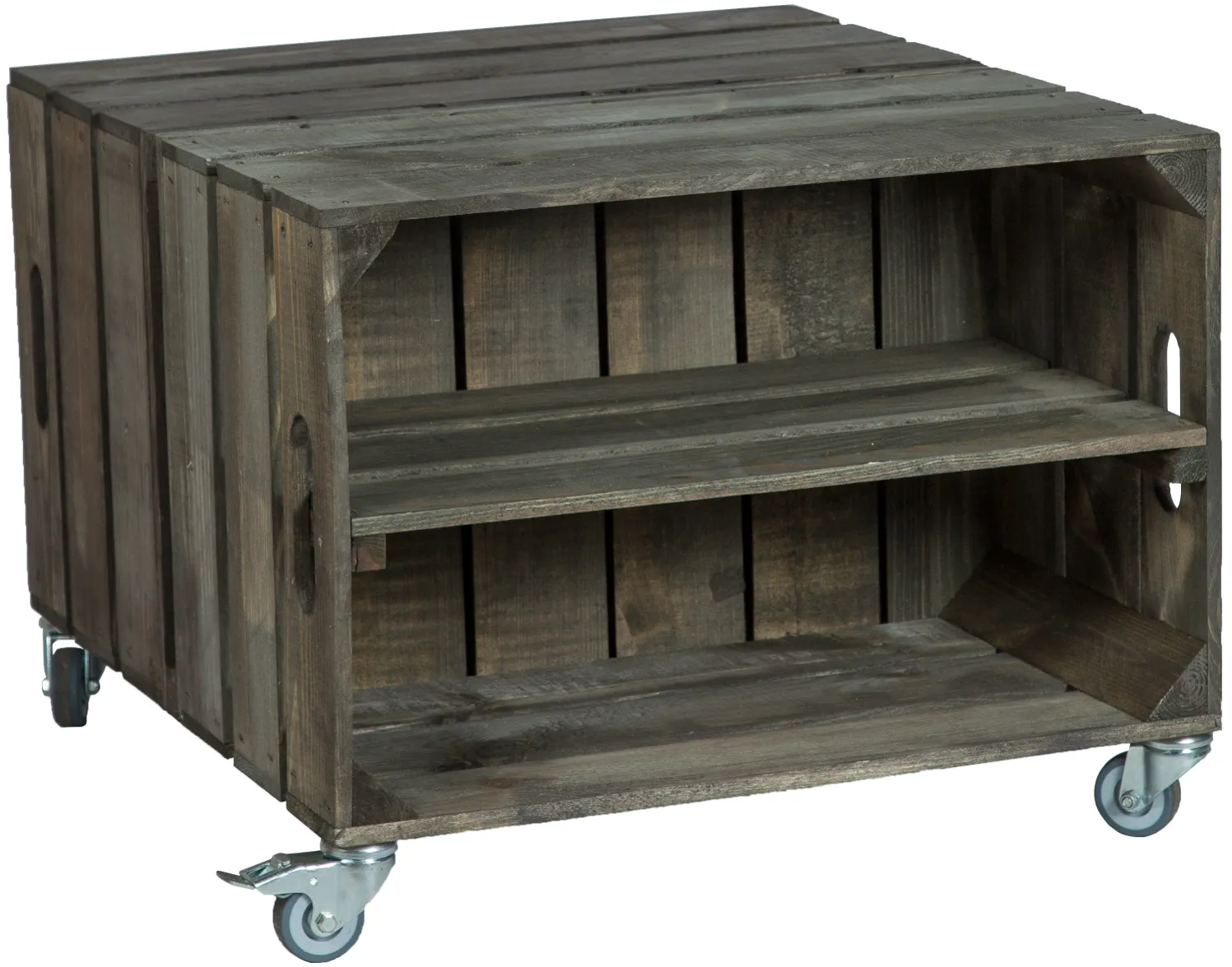 kleiner Obstkistentisch Elfriede dunkel inkl. Rollen