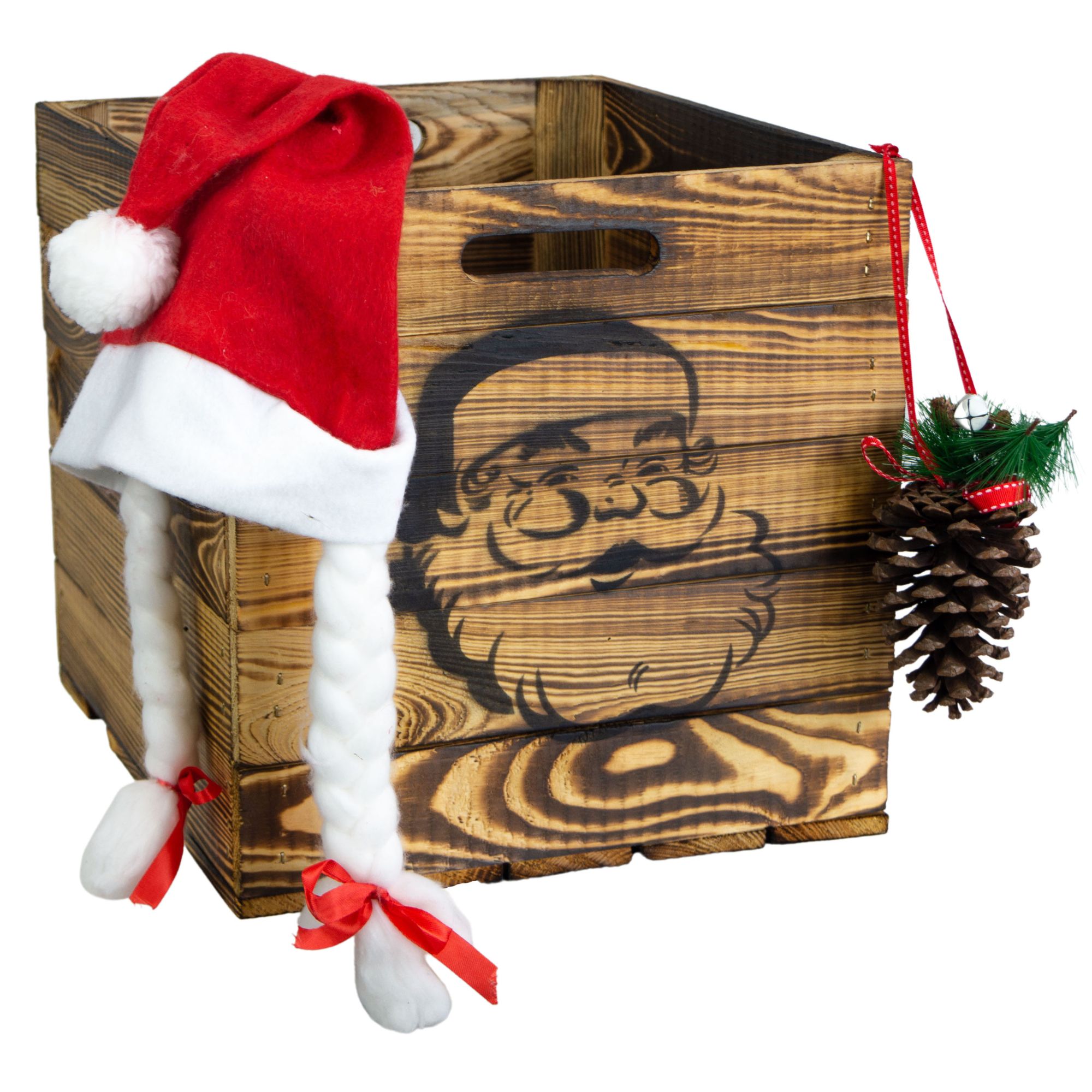 Aufbewahrungskiste geflammt mit schwarzem Weihnachtsmann für Kallax Aufbewahrungskiste geflammt mit schwarzem Weihnachtsmann für Kallax