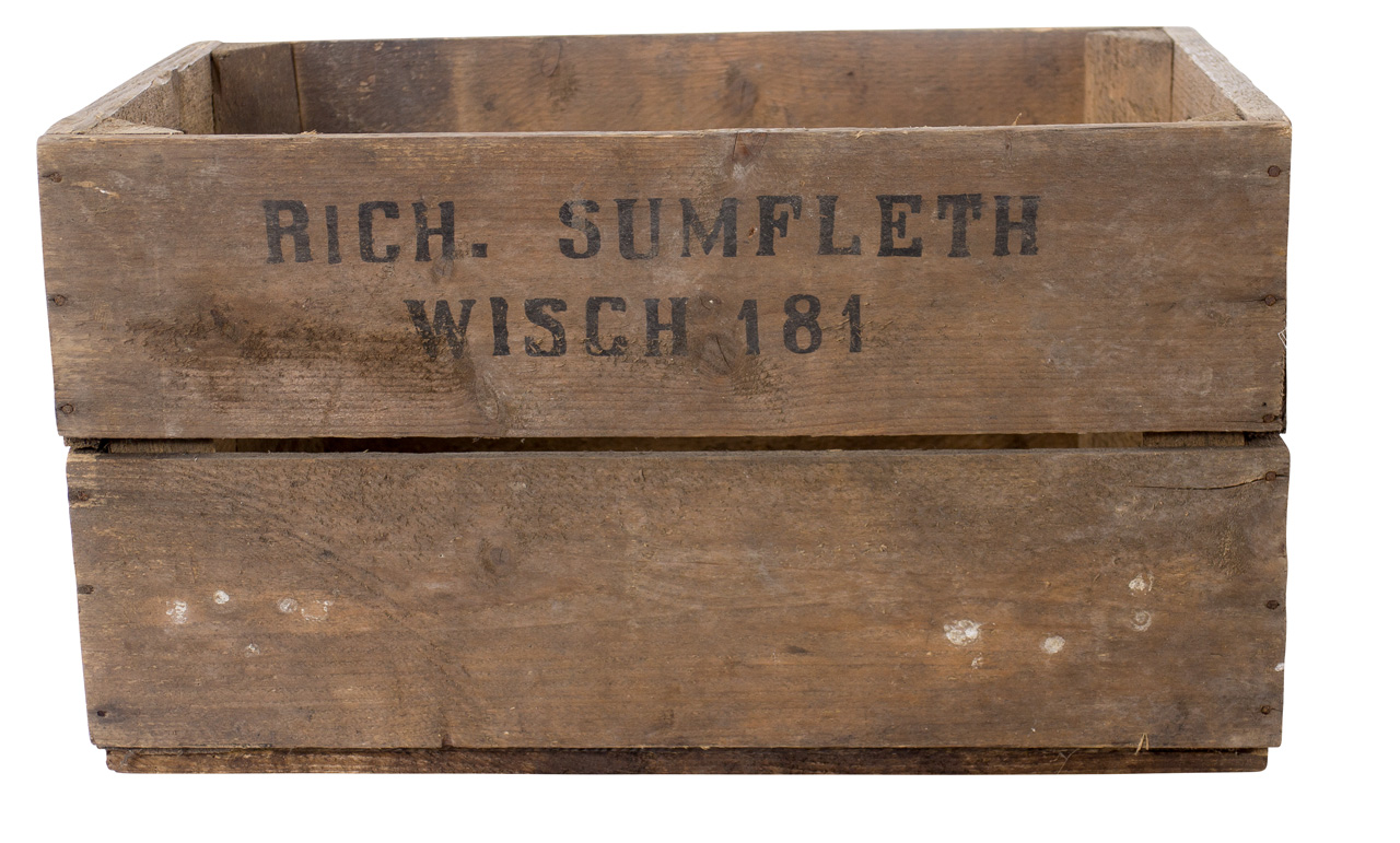 Birnenkiste mit 2 Seitenbrettern 49x30x28cm 4x Birnenkiste mit 2 Seitenbrettern 49x30x28cm