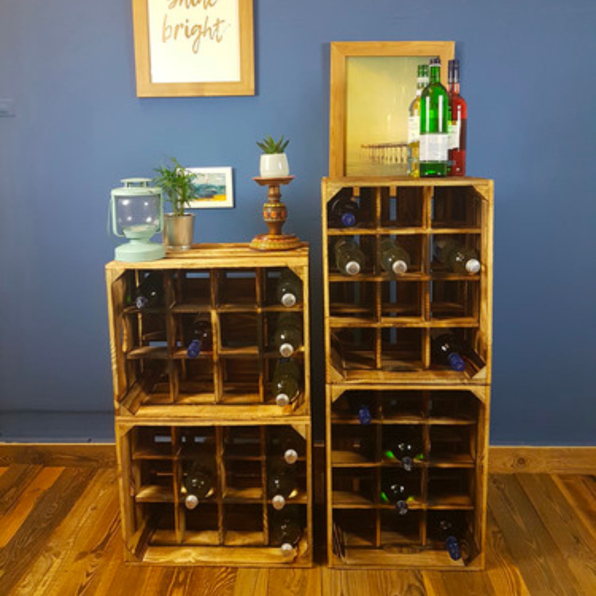 Flaschenregal Weinregal Henry 12er geflammt 50x40x30cm