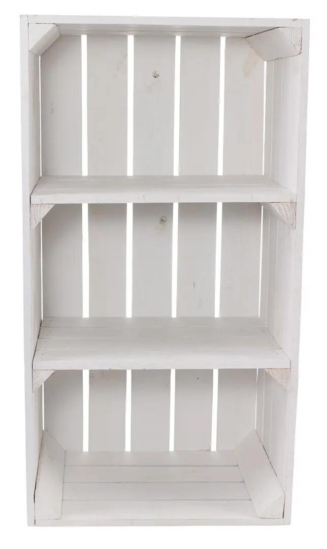 Weiße schmale Regalkiste 68x40x31cm