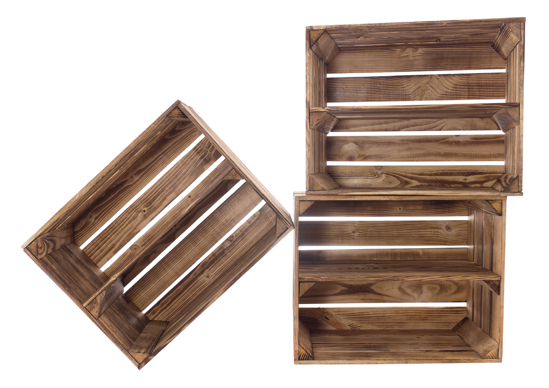 Geflammte Kiste für Schuh-und Bücherregal 50x40x30cm