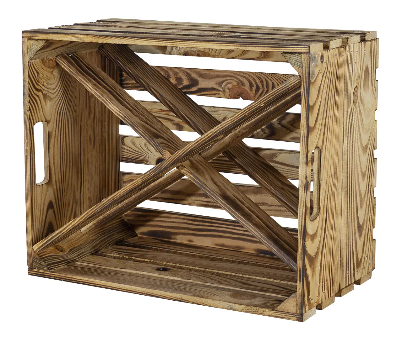 Geflammte Kiste JOHX als Flaschenregal 50x40x23cm