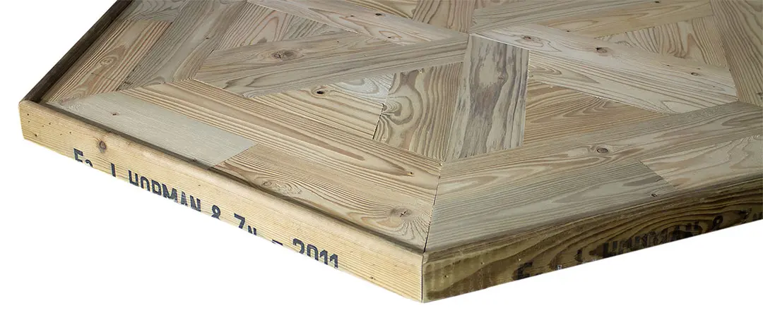Sechseck-Tischplatte aus Apfelkisten 99x99x39cm