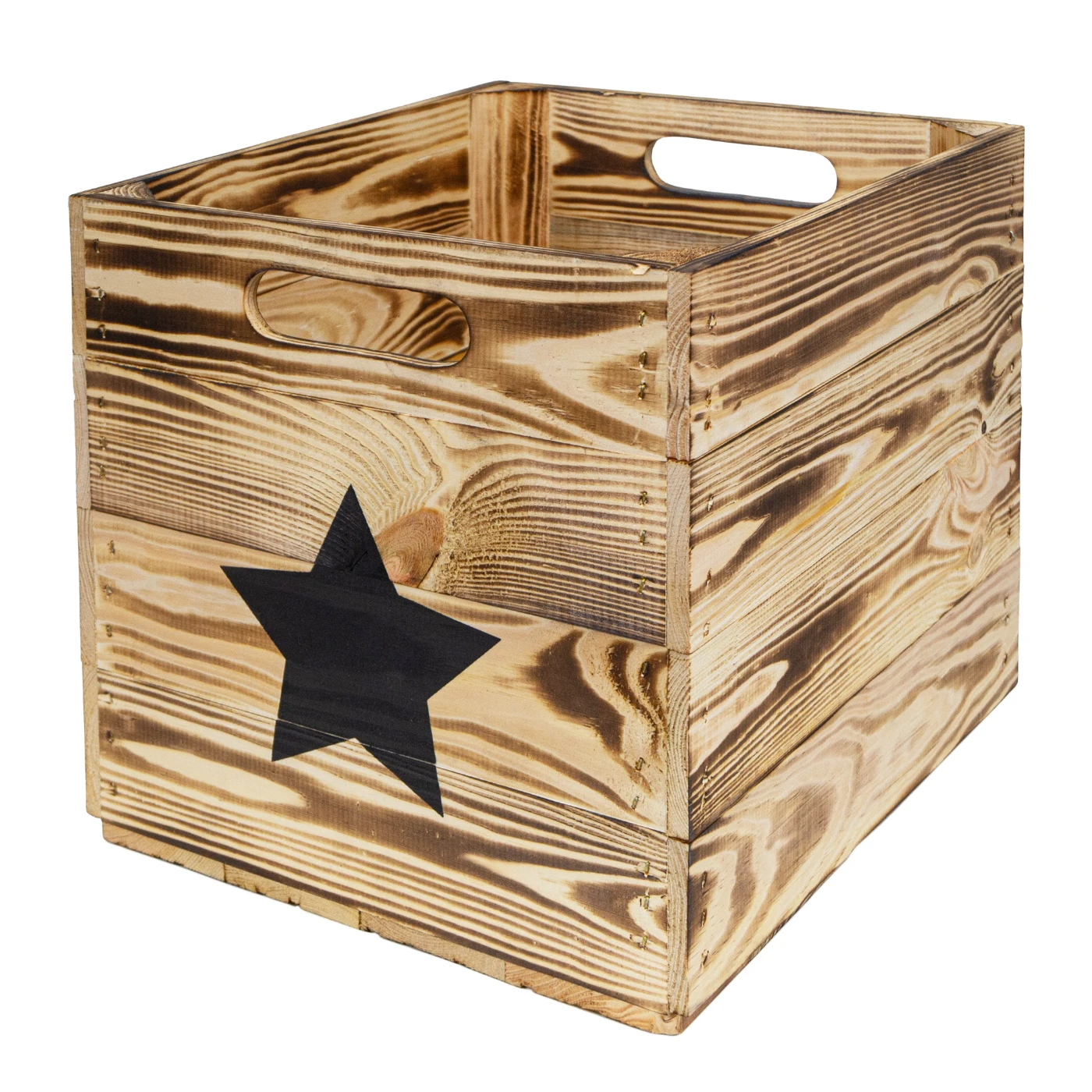 Aufbewahrungskiste Kallax geflammt Stern schwarz passend für Kallax und Expeditregale Regaleinsatz 