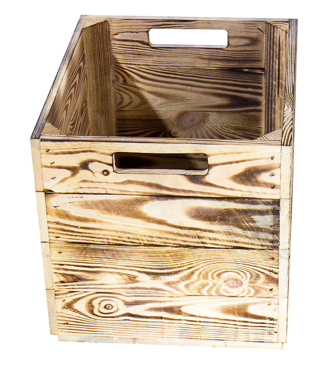 Geflammte Kiste für Kallax Regale 33x37,5x32,5cm 4x Holzkiste "Geflammt" inkl. Klettfunktion