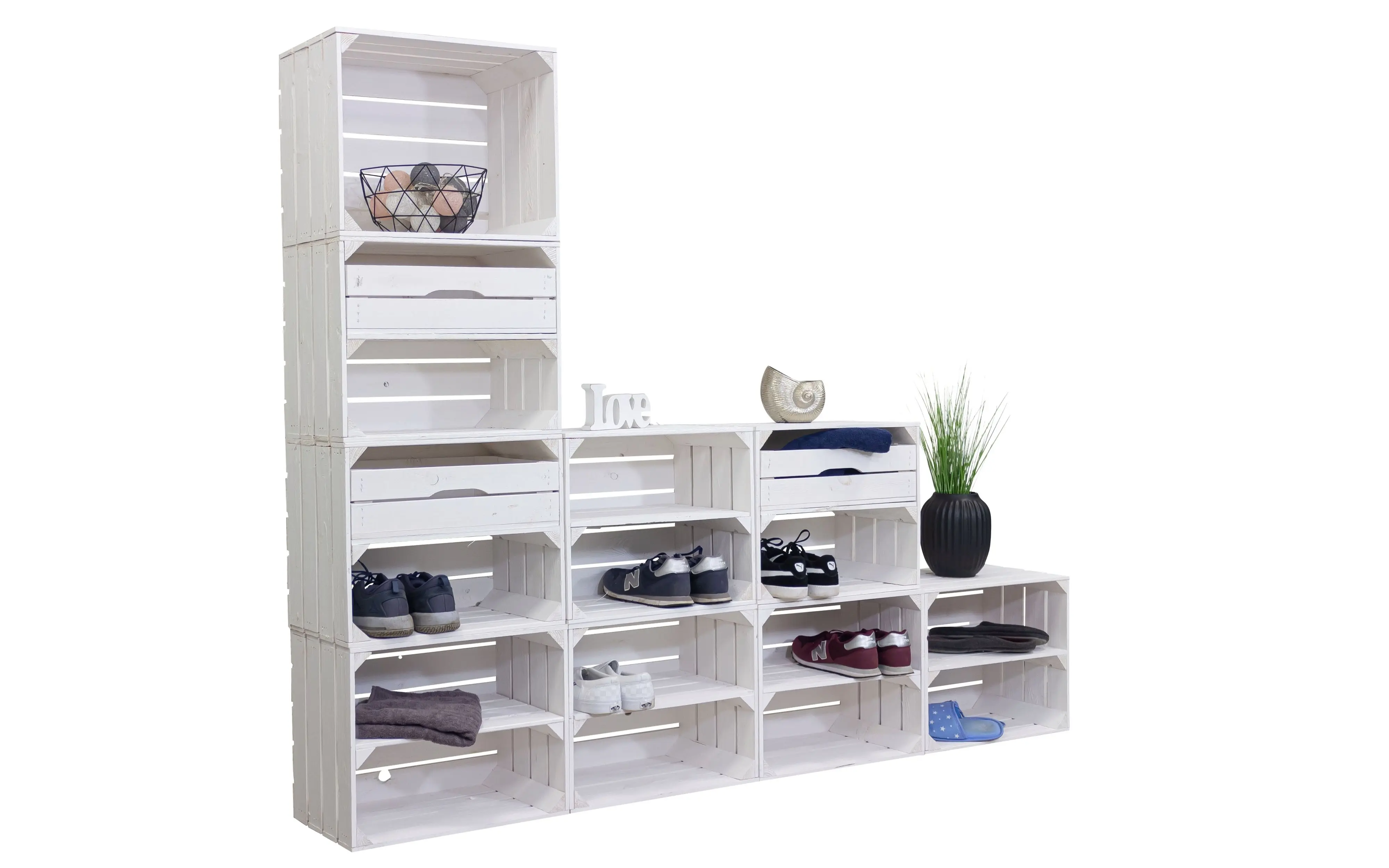 Flurregal "Larissa" mit Schuhregal und Schubladen Flurregal "Larissa" mit Schuhregal und Schubladen