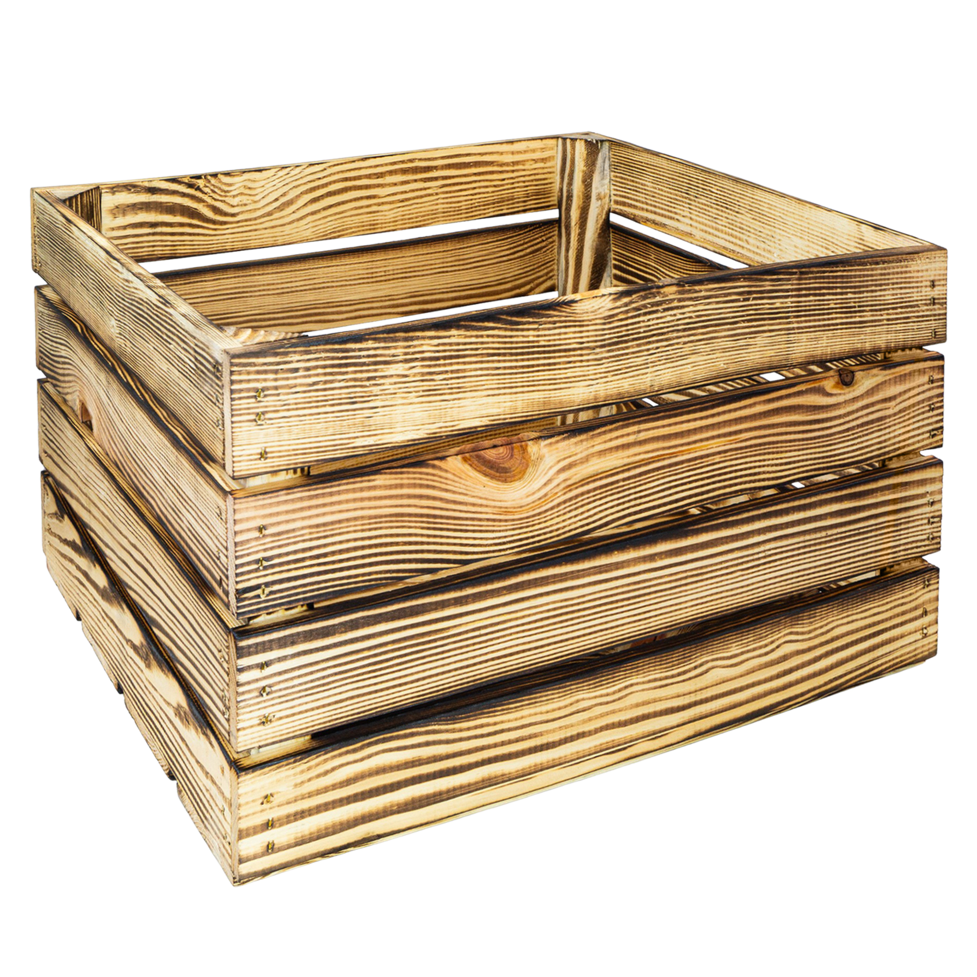 Neue geflammte Apfelkiste im Vintage Design 50x40x30cm