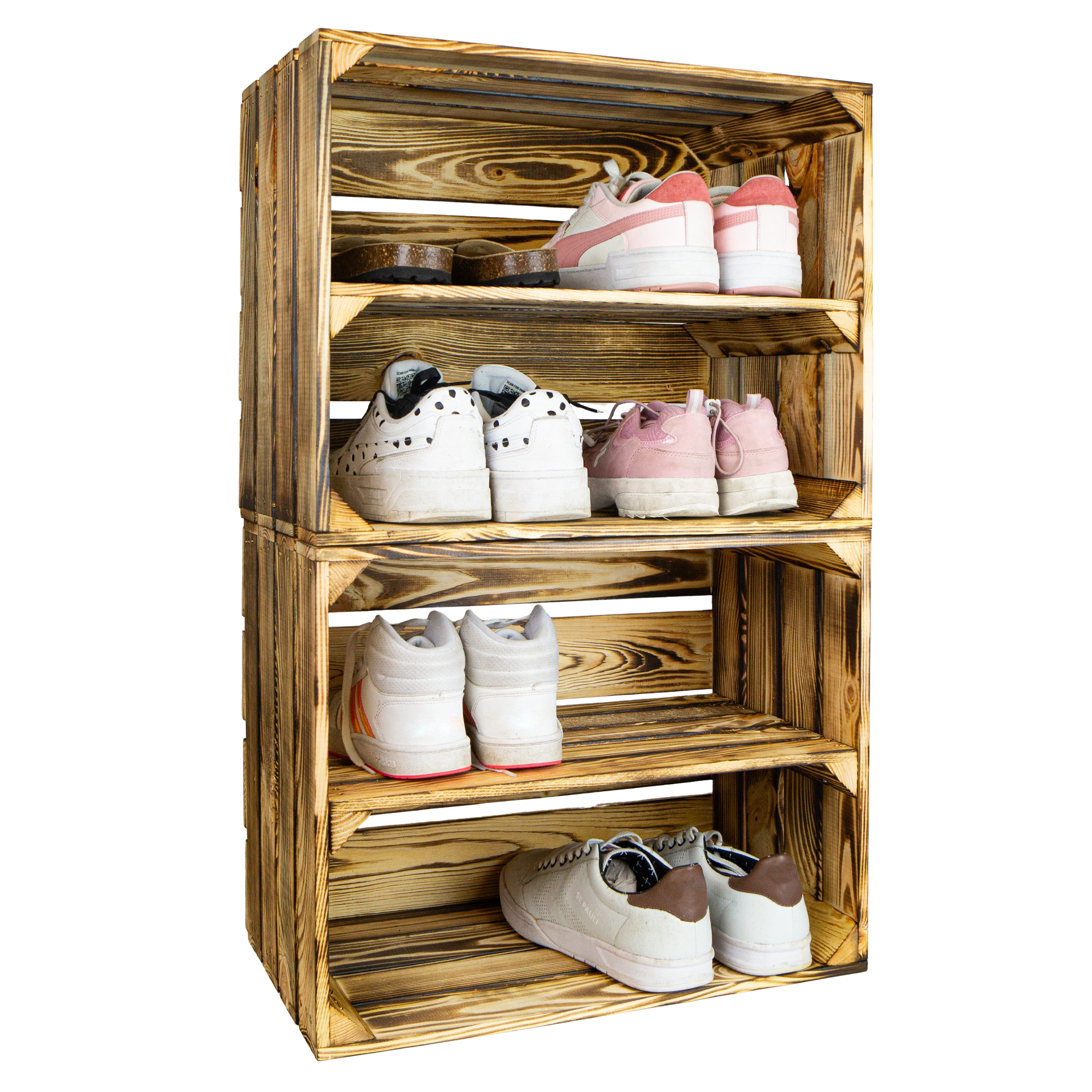 Geflammte Kiste für Schuh-und Bücherregal 50x40x30cm