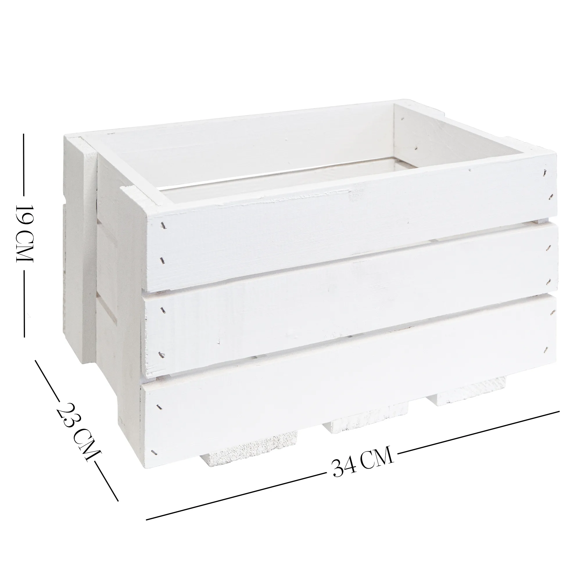 Mini-Weinkiste in weiß 34x23x19cm