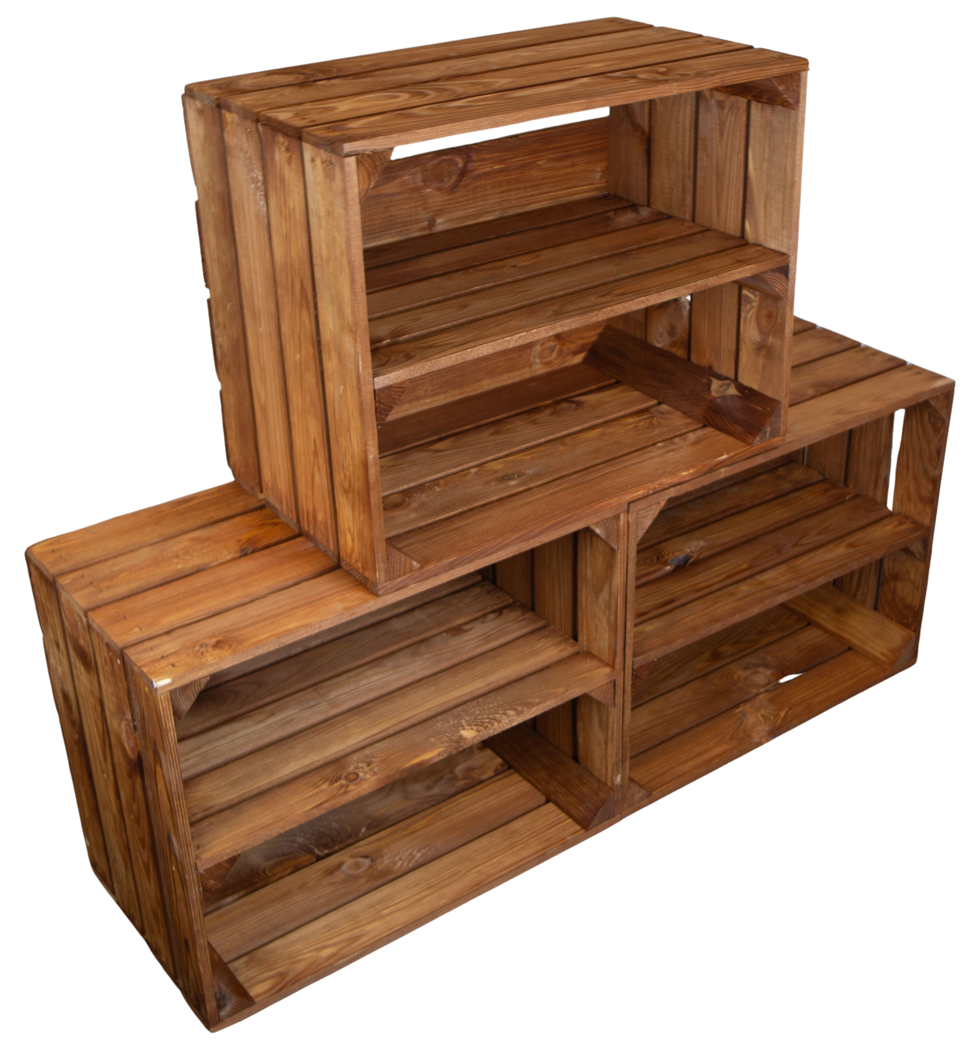 Obstkiste Ocker als Schuh- und Bücherregal 50x40x30cm