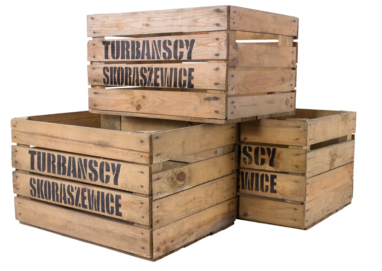 Alte Apfelkiste mit dekorativem Erzeuger-Aufdruck 50x40x30cm Alte Apfelkiste mit dekorativem Erzeuger-Aufdruck 50x40x30cm