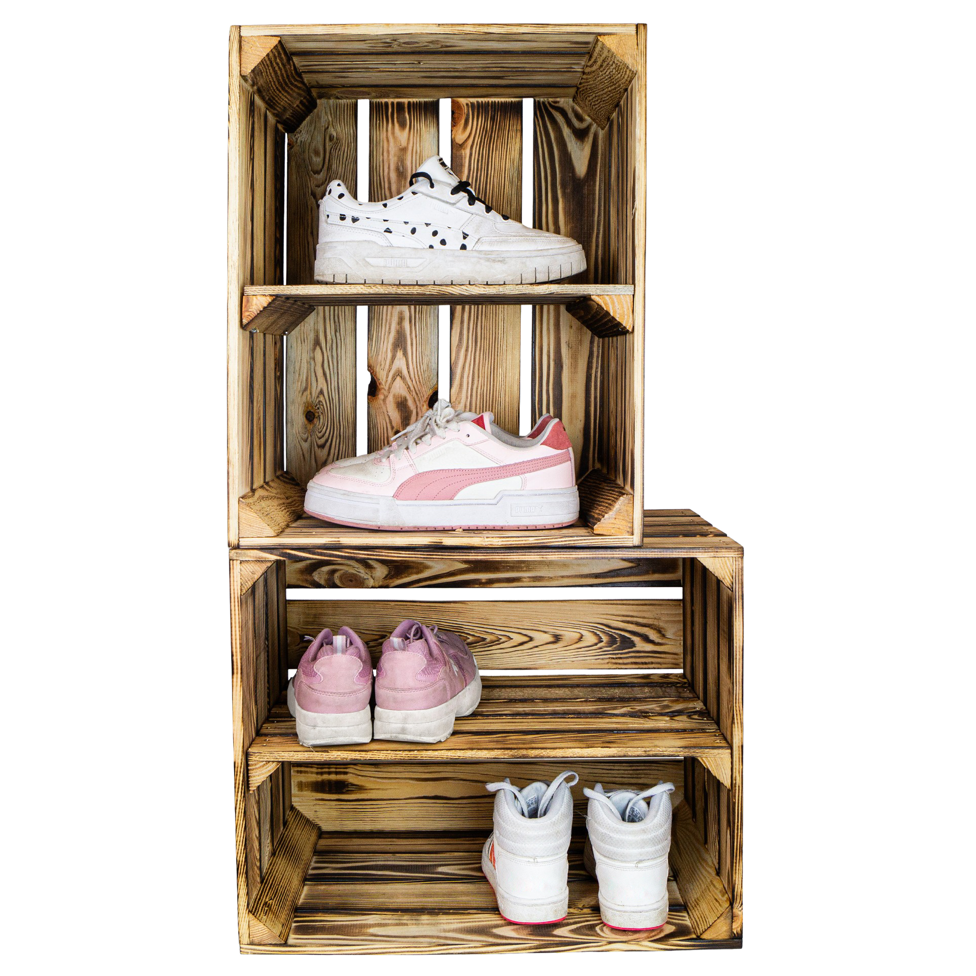 Geflammte Kiste für Schuh-und Bücherregal 50x40x30cm