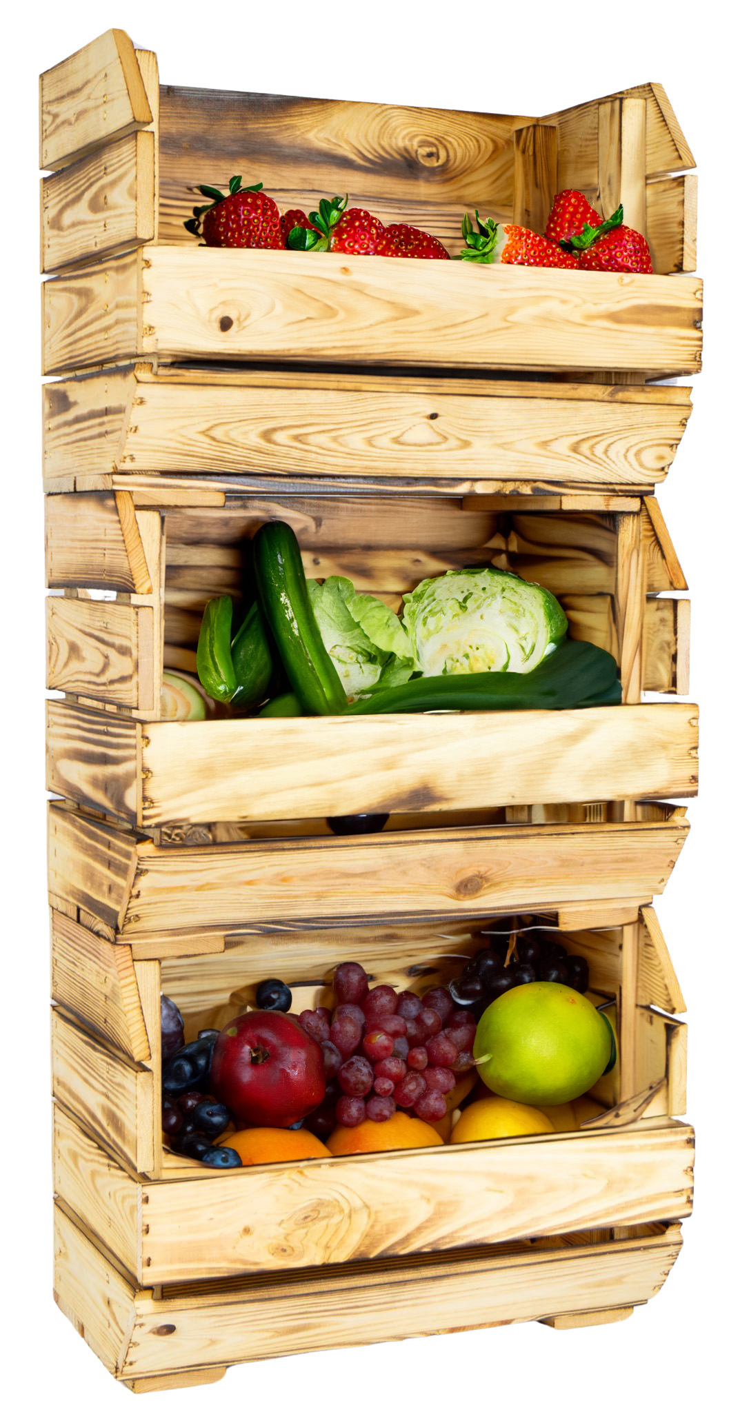 Schmales Küchenregal 40x22x29 cm in geflammt Schmales Küchenregal 40x22x29 cm in geflammt