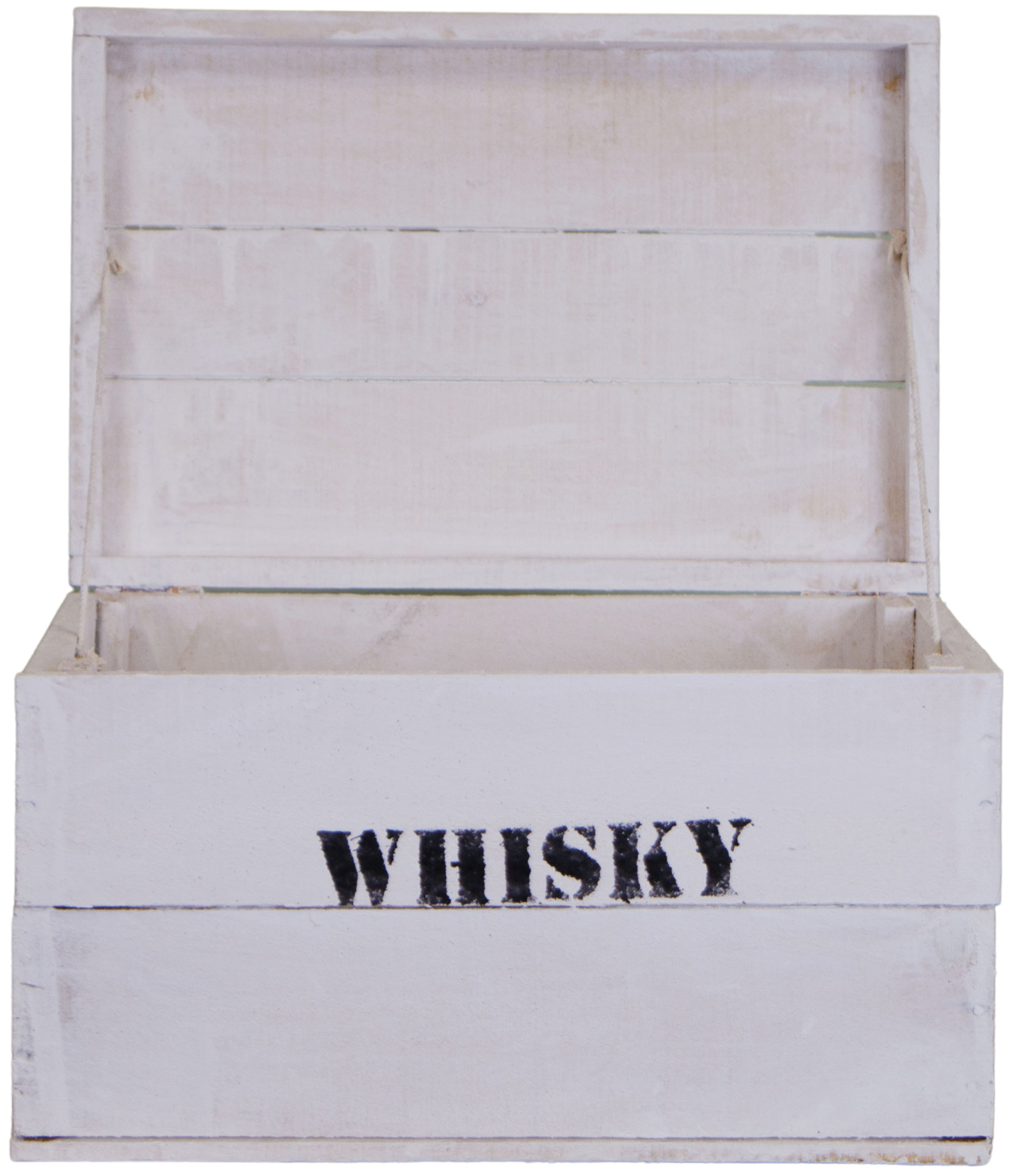alte Holztruhe weiß Whisky mit Deckel in Größe M alte Holztruhe weiß Whisky mit Deckel in Größe M