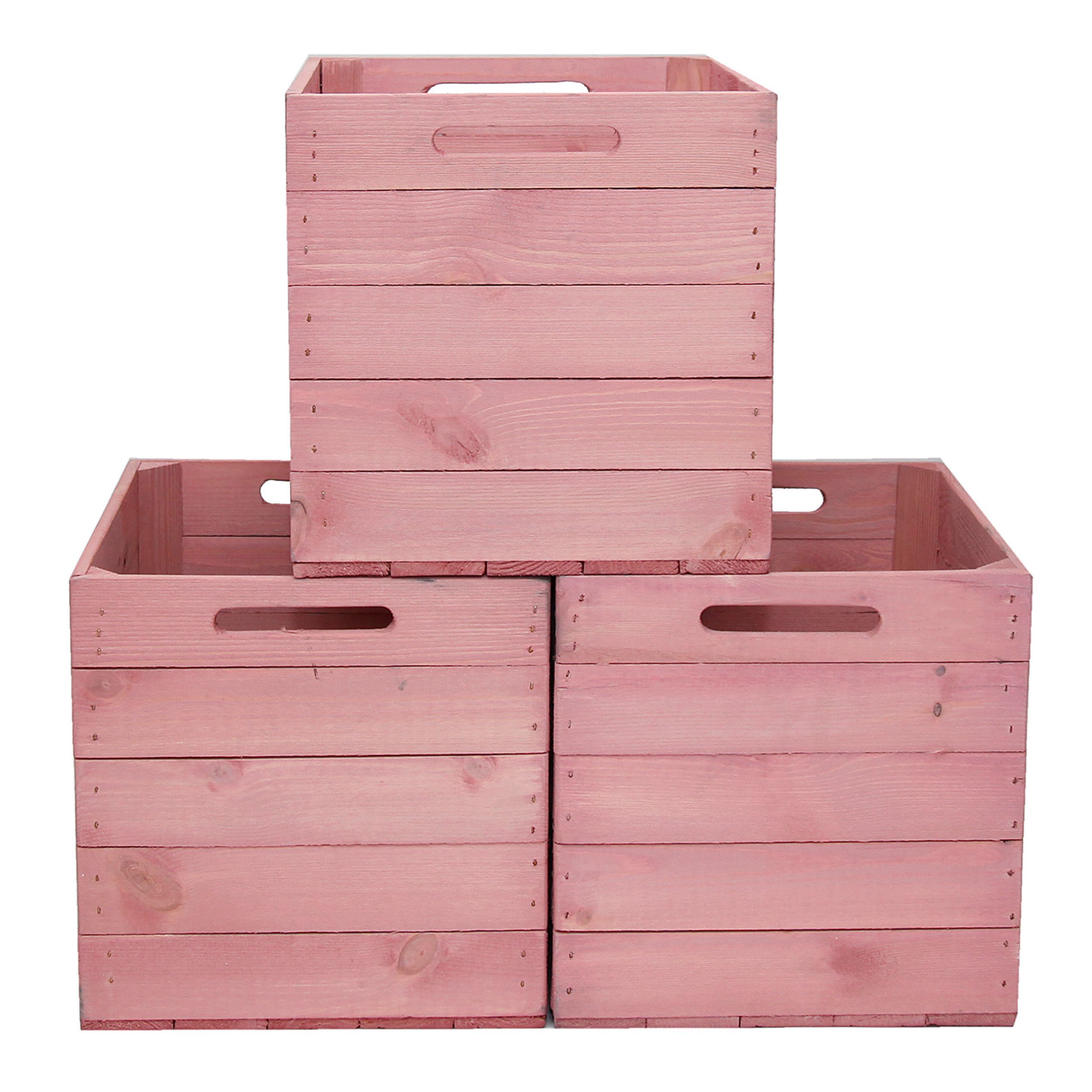 Holzkiste in Rosa für Kallax Regale 33x37,5x32,5cm Holzkiste in Rosa für Kallax Regale 33x37,5x32,5cm