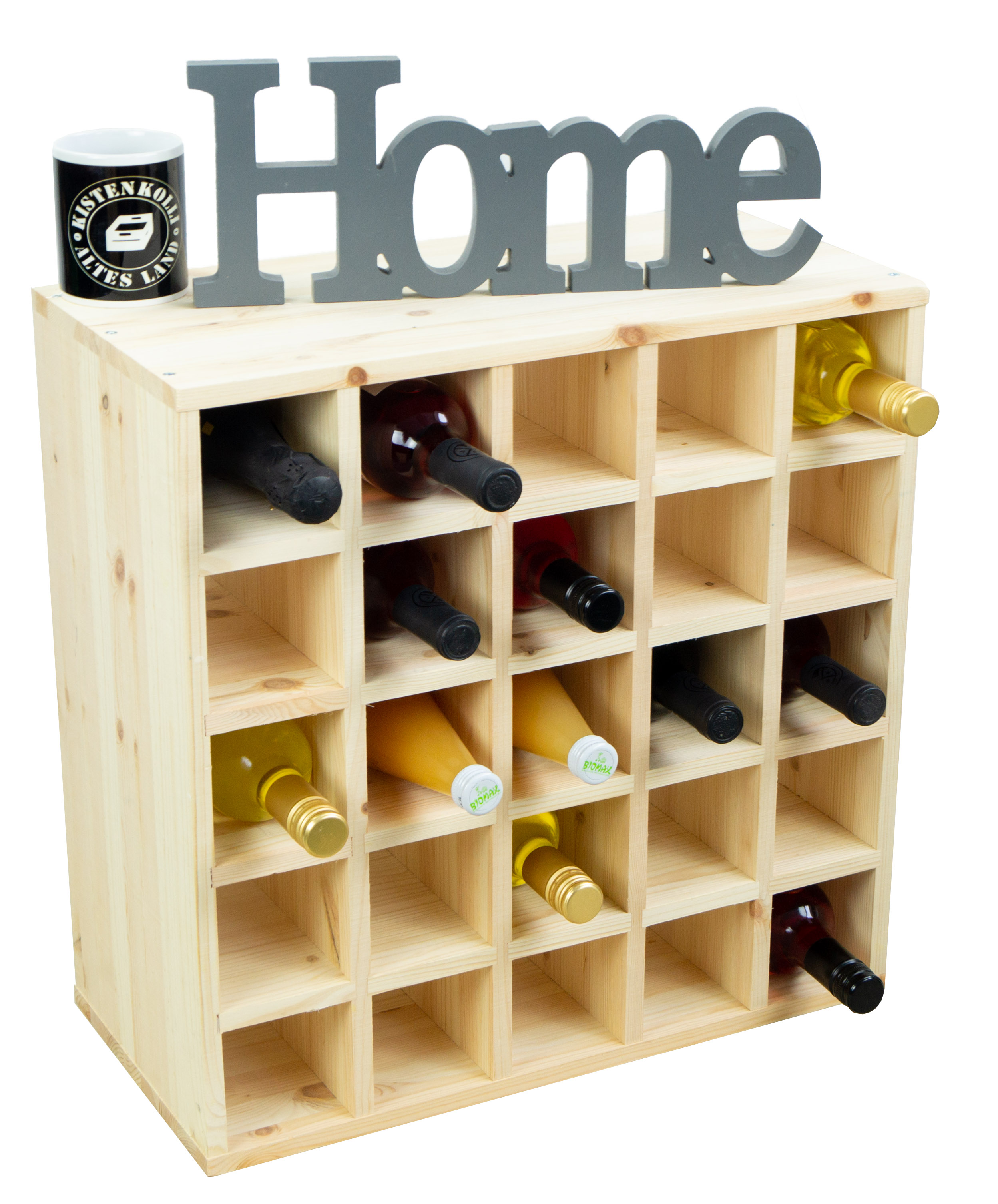 Großes Weinregal Natur 52 x 52 "25er" Großes Weinregal Natur 52 x 52 "25er"