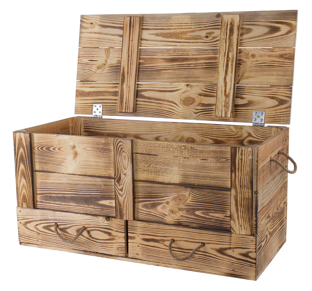 Holztruhe geflammt mit Schubladen 85x39x40cm Holztruhe geflammt mit Schubladen 85x39x40cm