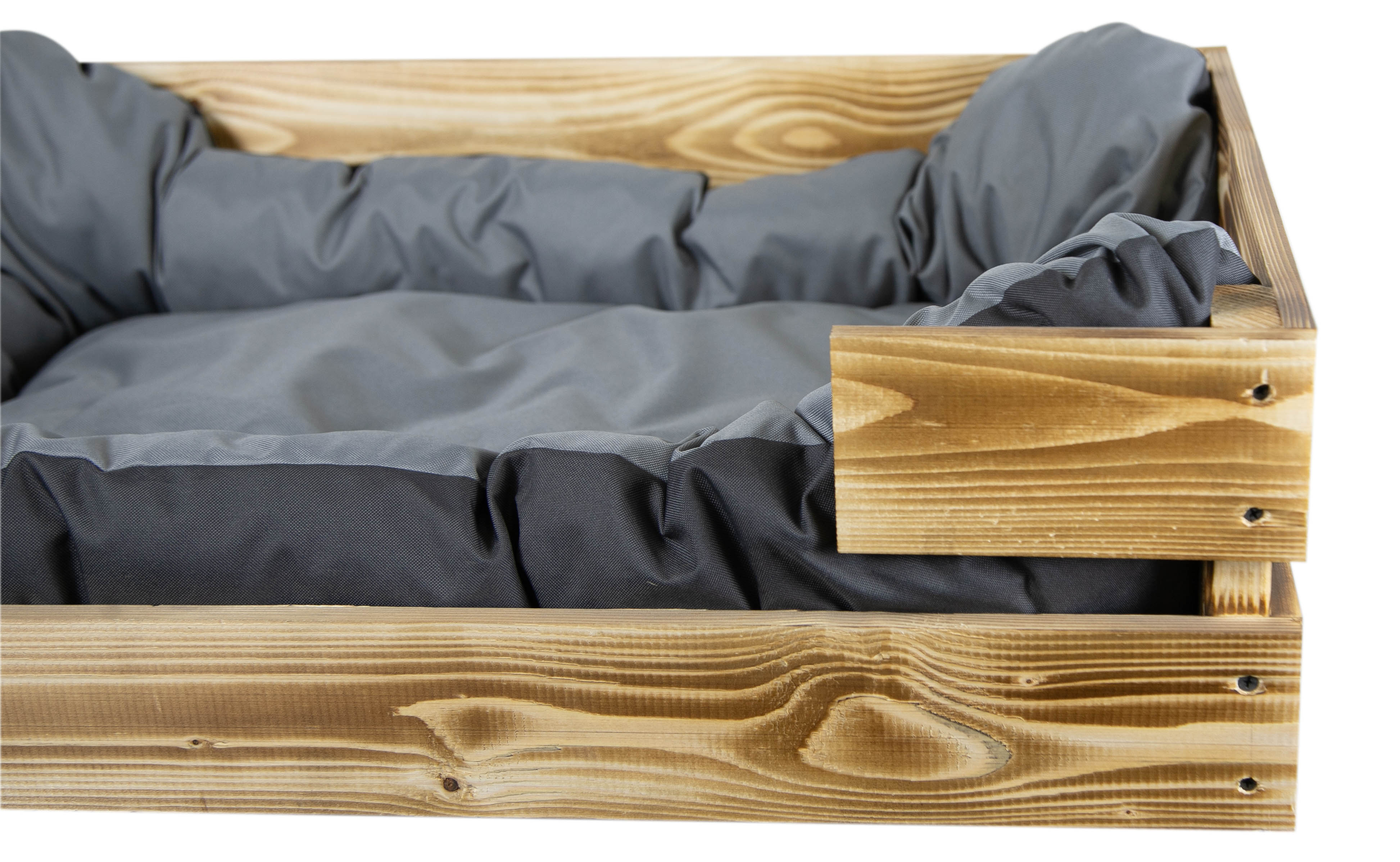 Hundebett Rocky Geflammt mit Kissen grau 80x50x21cm Hundebett Rocky Geflammt mit Kissen grau 80x50x21cm