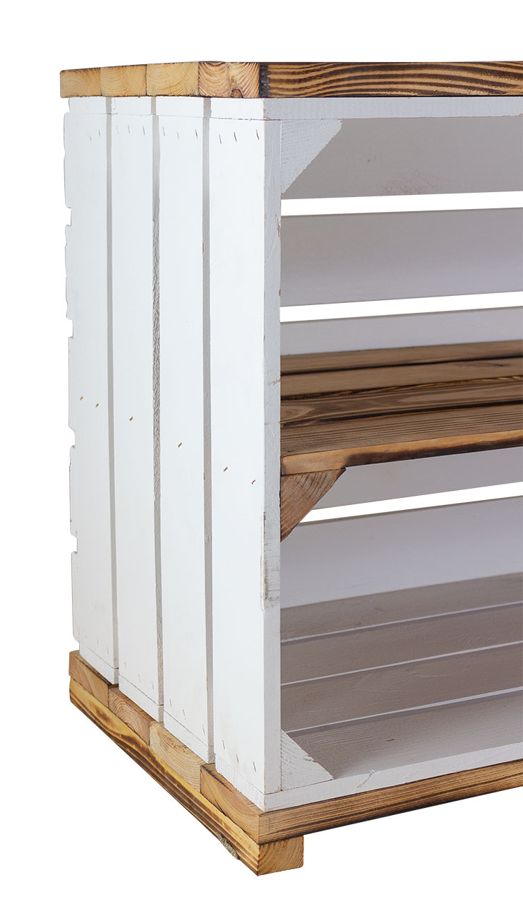 TV-Schrank aus Regalkisten auf Holzfüßen 100x30x50cm TV-Schrank aus Regalkisten auf Holzfüßen 100x30x50cm