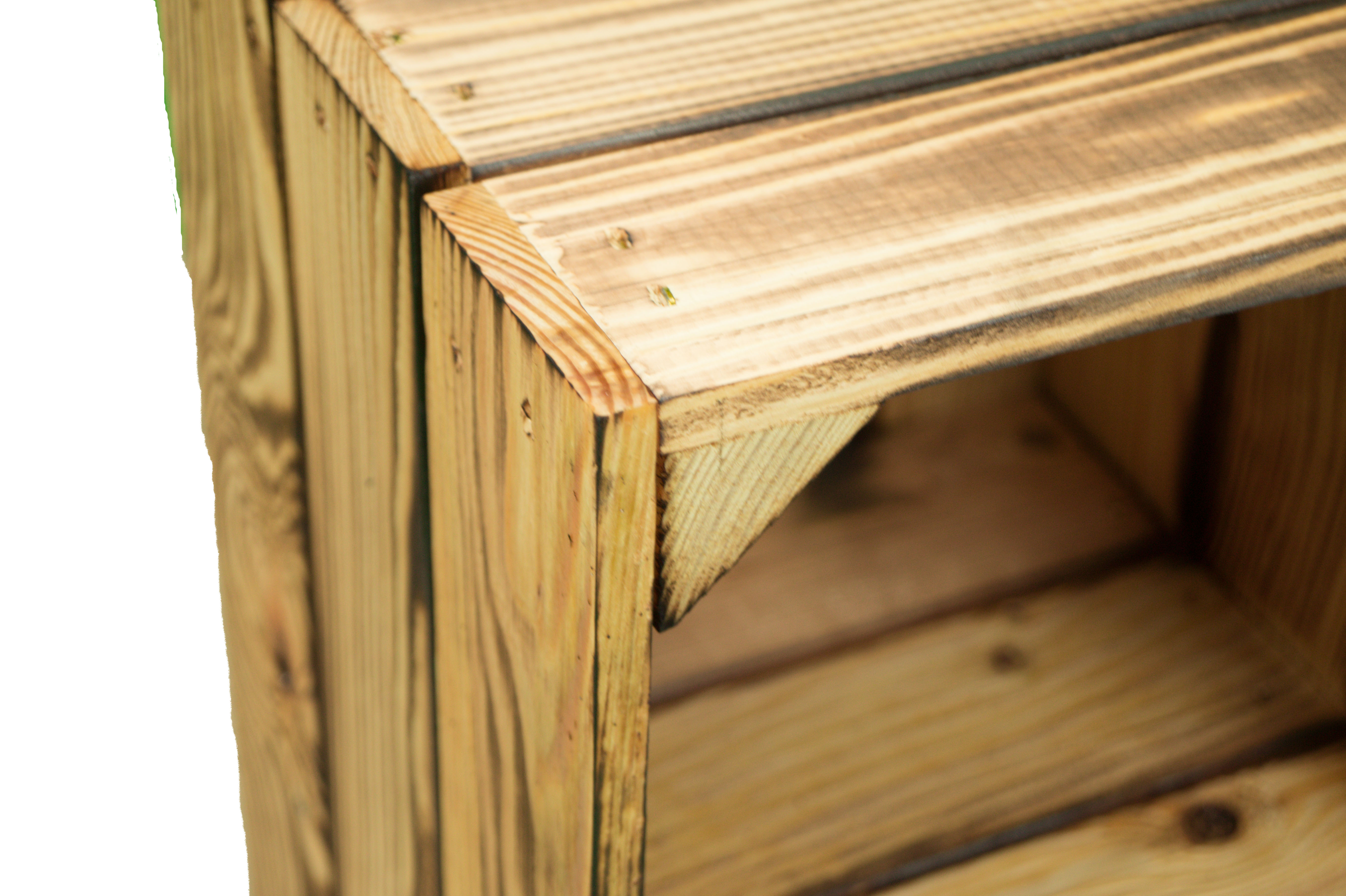 Weinkiste "Hilde" geflammt mit Zwischenbrett 38x22x19cm Weinkiste "Hilde" geflammt mit Zwischenbrett 38x22x19cm