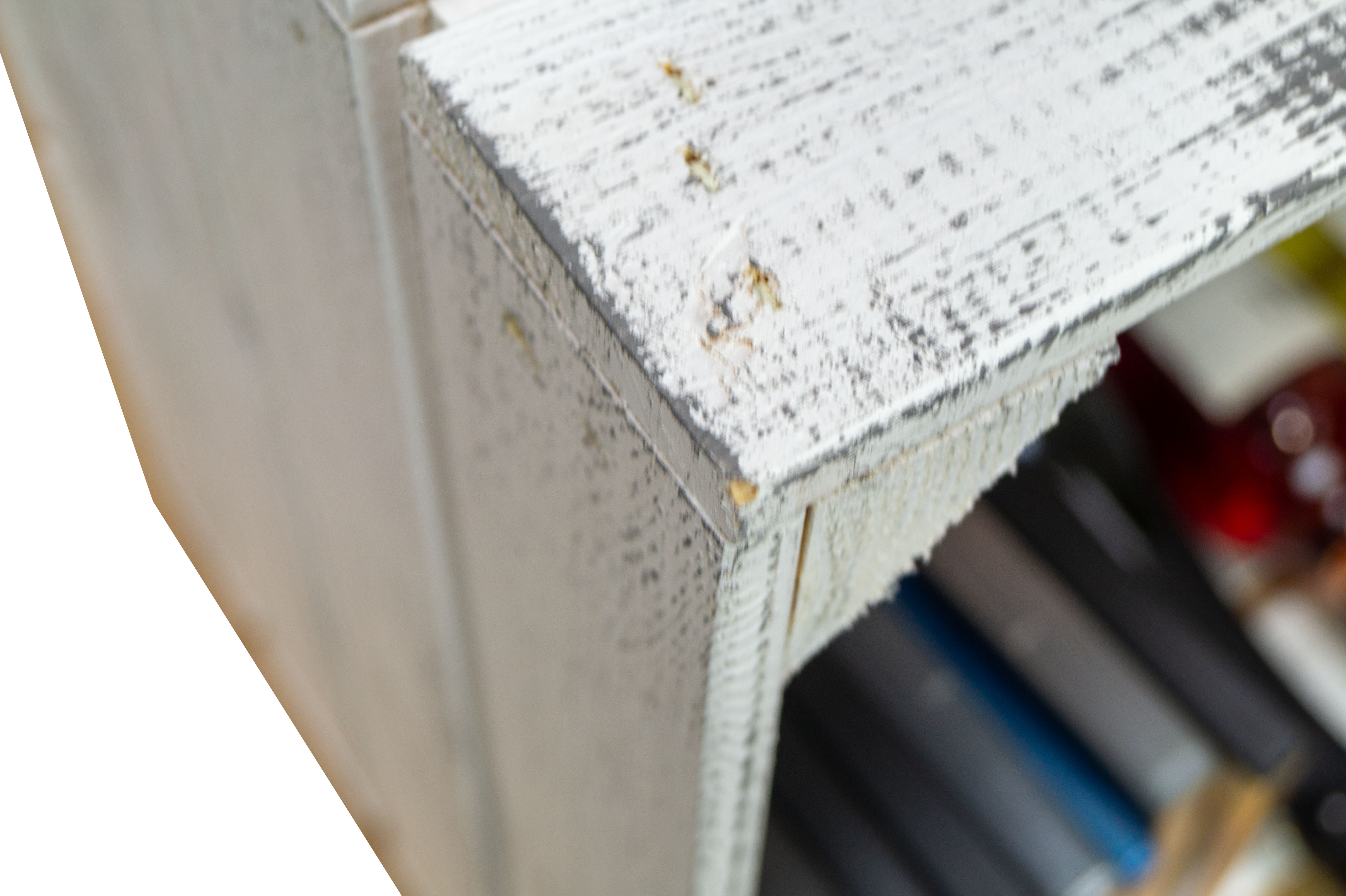 Sitzkiste Johanna - Shabby weiß längs - schwarze Planke Hocker Anne shabby weiss Quer - Holzplanken flam.