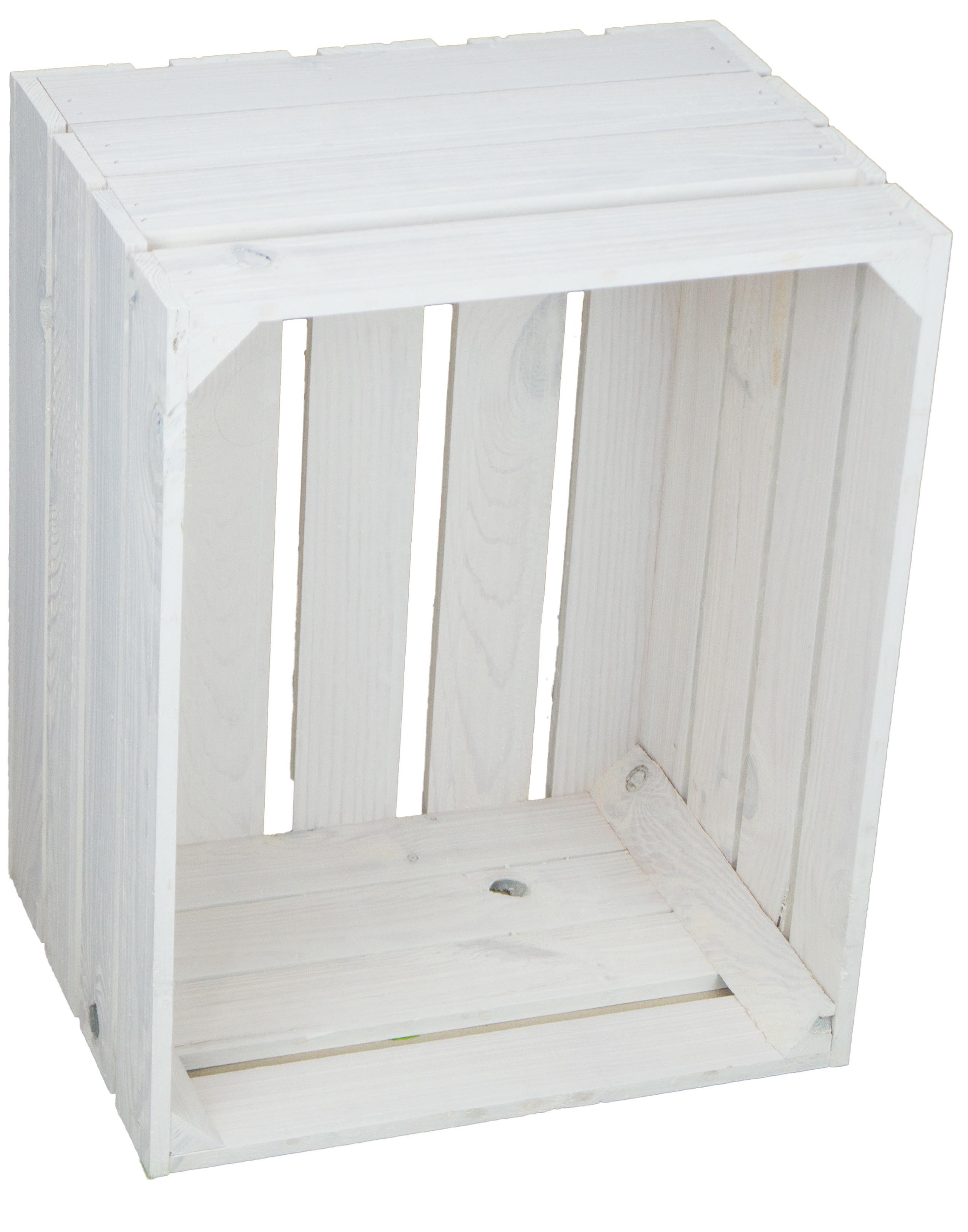 Obstkiste weiß mit schwarzem Weihnachtsmann 50x40x30cm