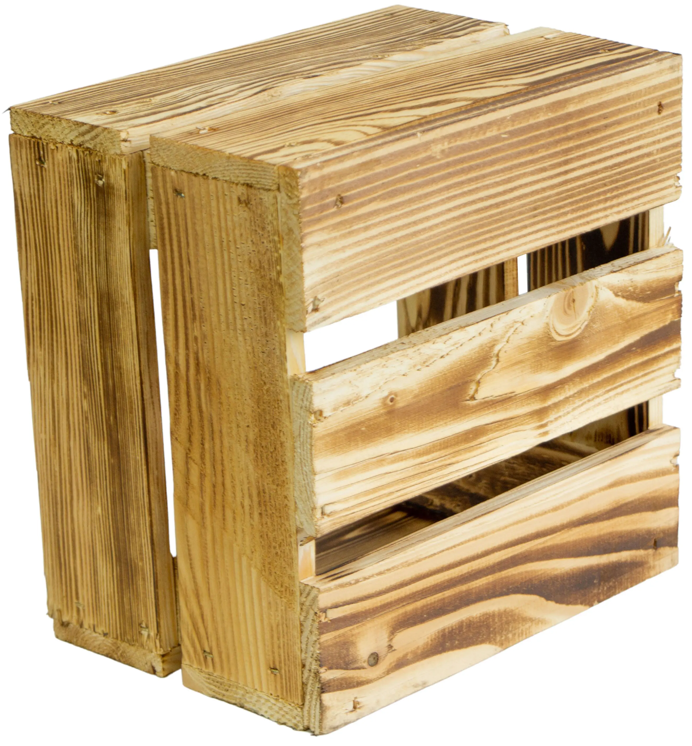 Kleine Holzkiste "Lotta" geflammt Kleine Holzkiste "Lotta" geflammt